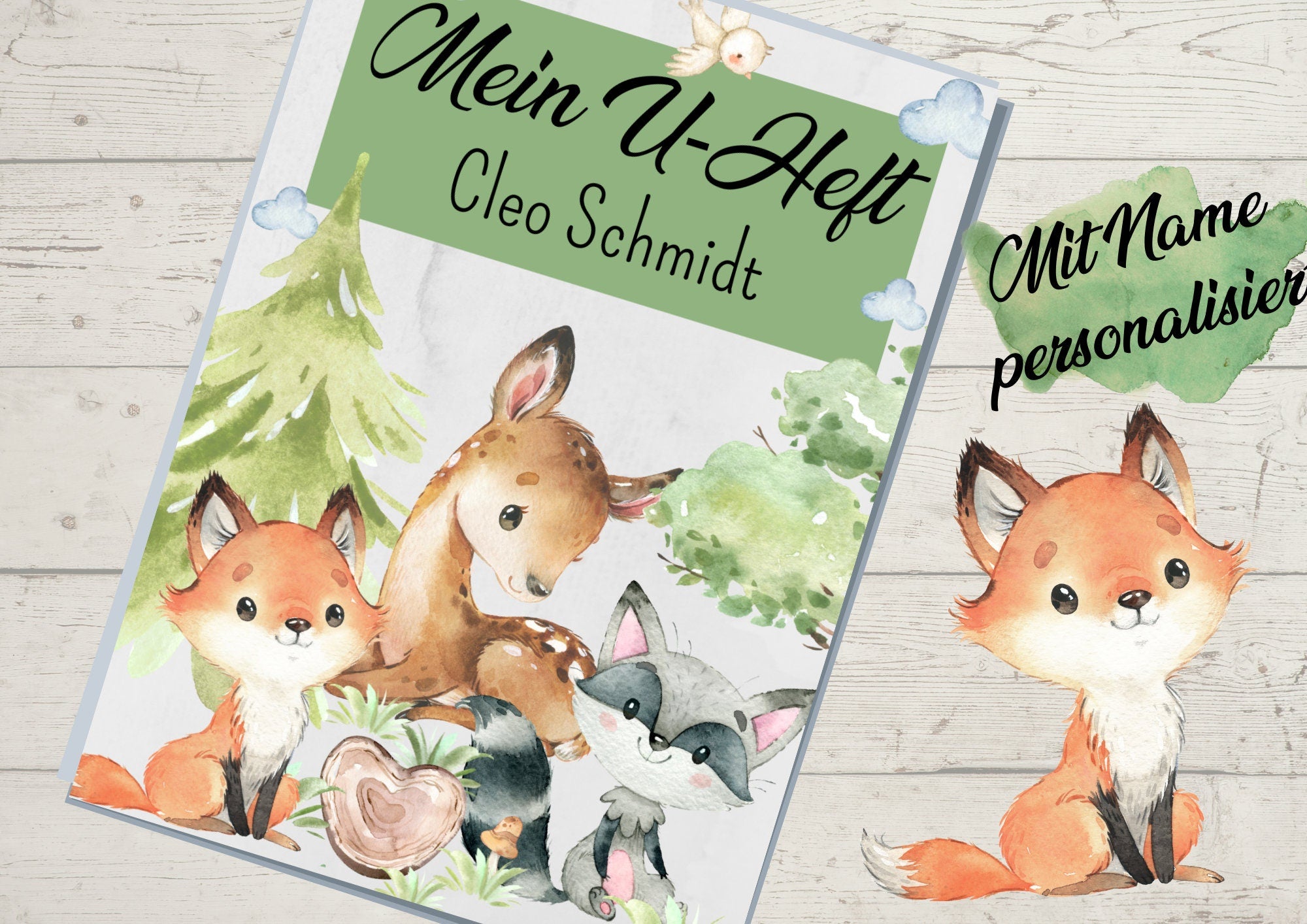 Schutzhülle für U-Heft Fuchs Waldtiere – Children's Photo Props