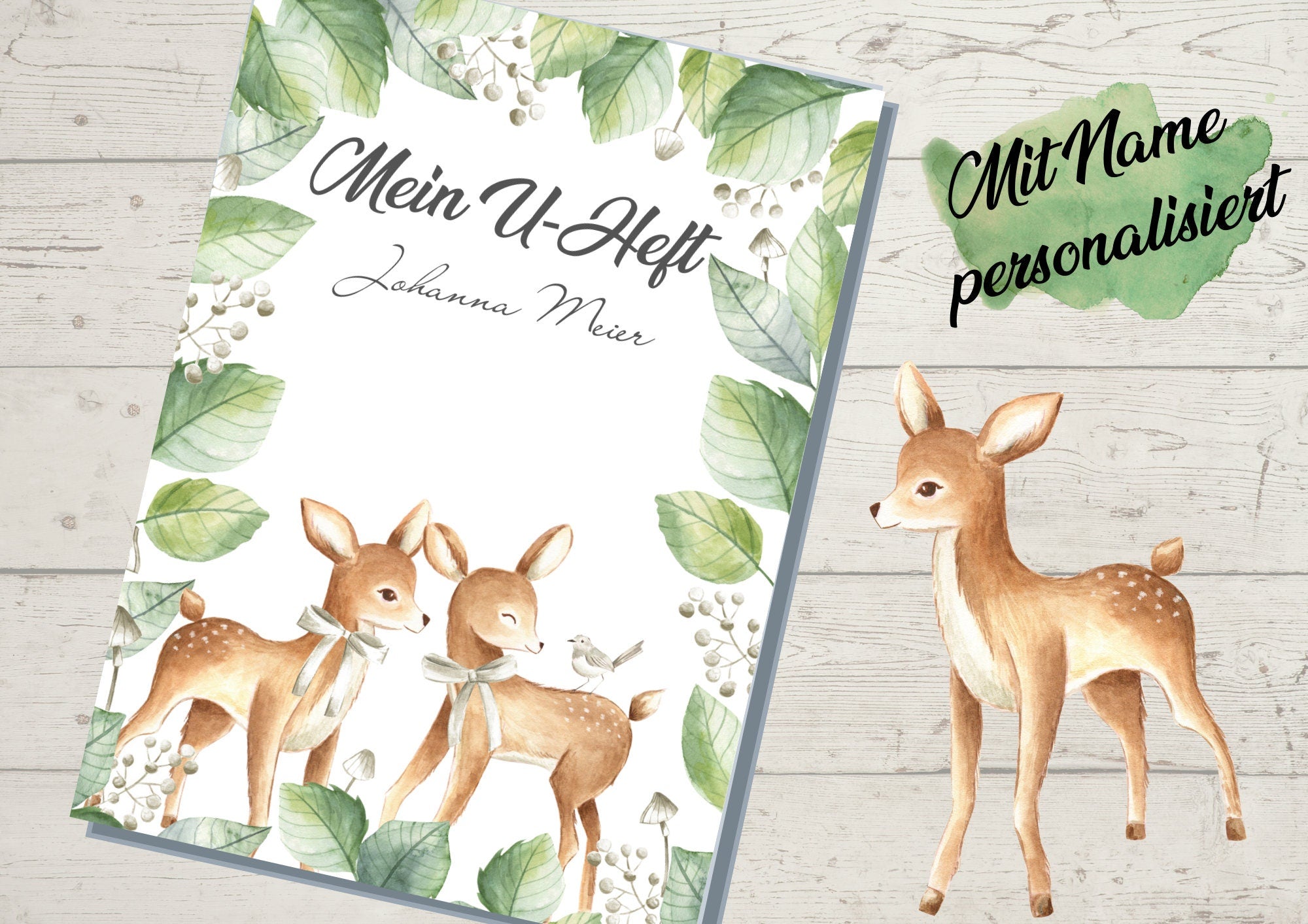 Schutzhülle für U-Heft Reh Waldtiere – Children's Photo Props