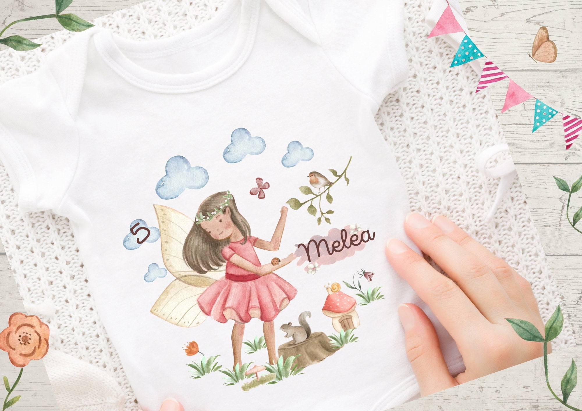 Bügelbild mit Wunschname und Alter personalisiert Elfe Fee – Appliques & Patches