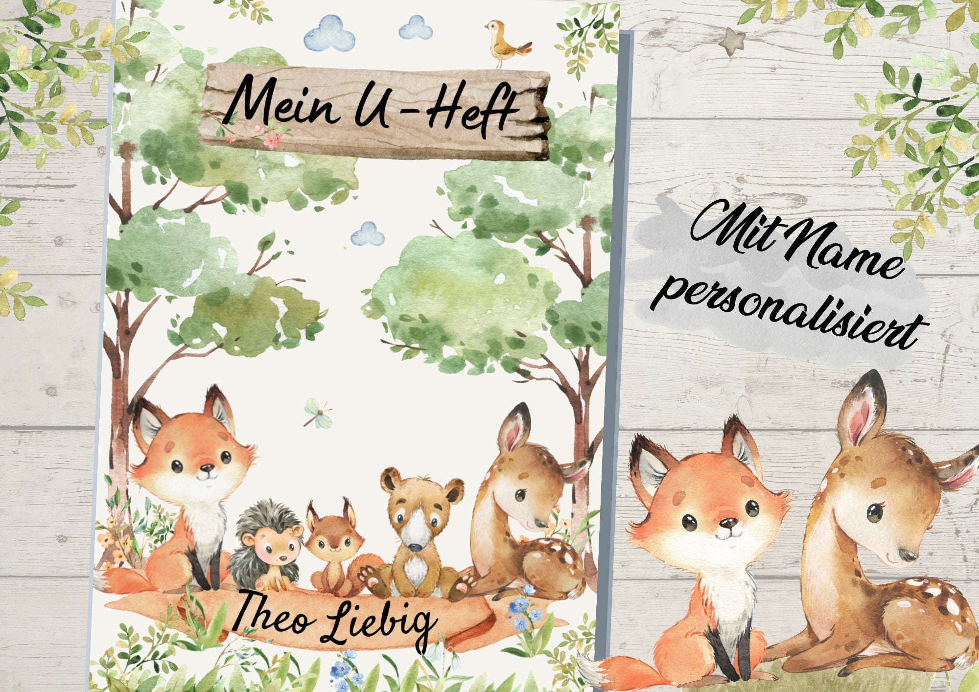 Schutzhülle für U-Heft Fuchs Waldtiere – Children's Photo Props