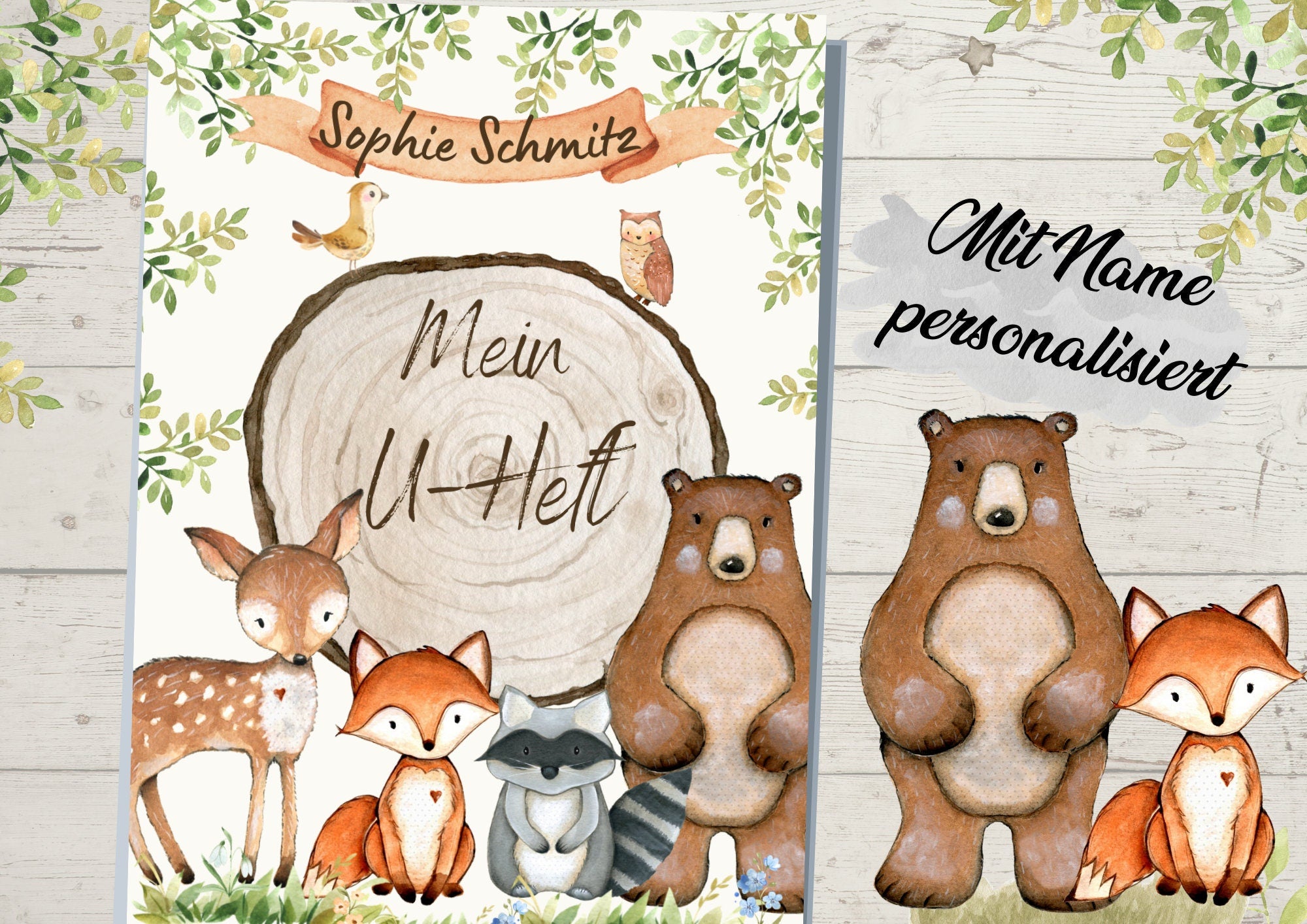 Schutzhülle für U-Heft Fuchs Waldtiere – Children's Photo Props