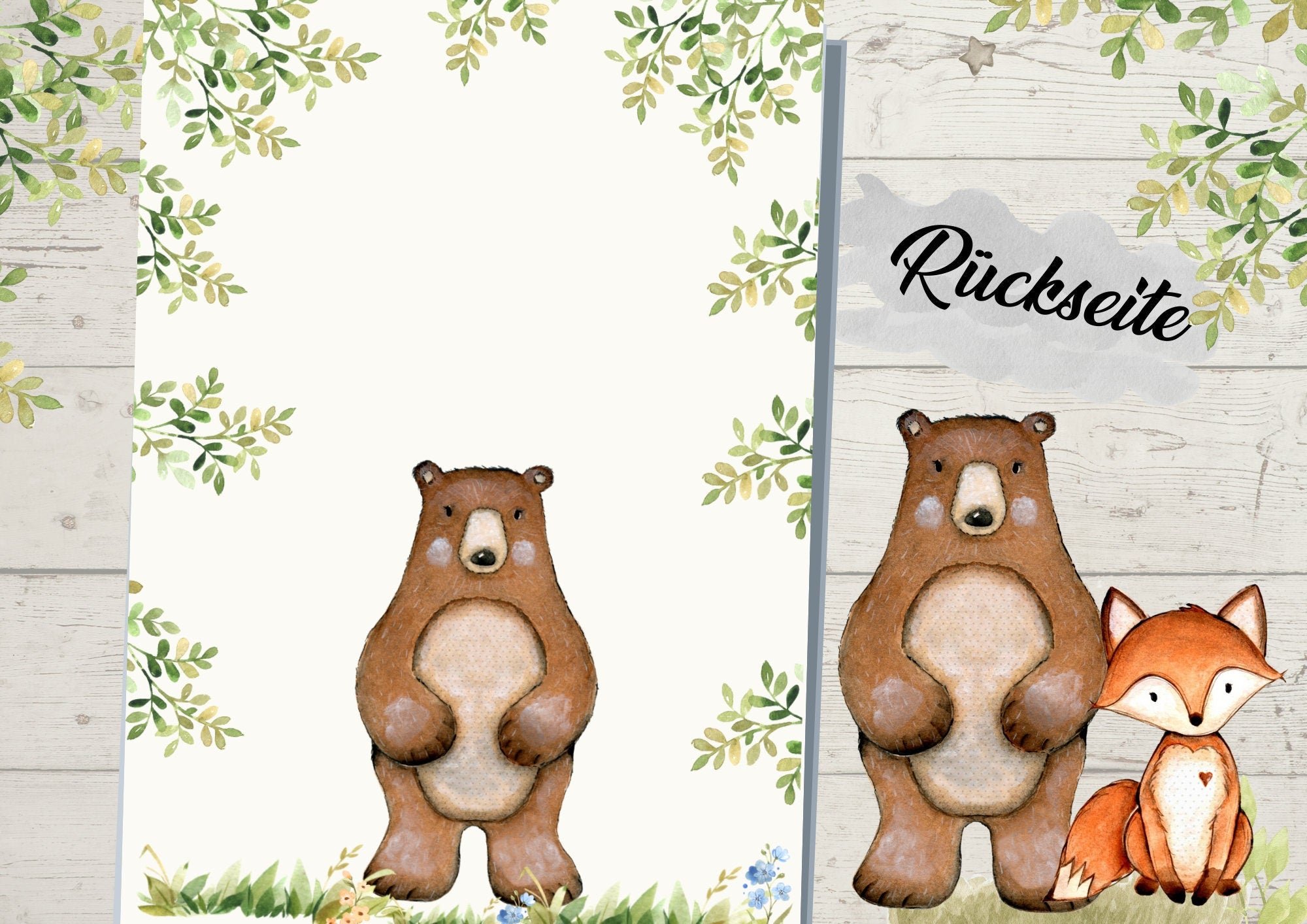 Schutzhülle für U-Heft Fuchs Waldtiere – Children's Photo Props