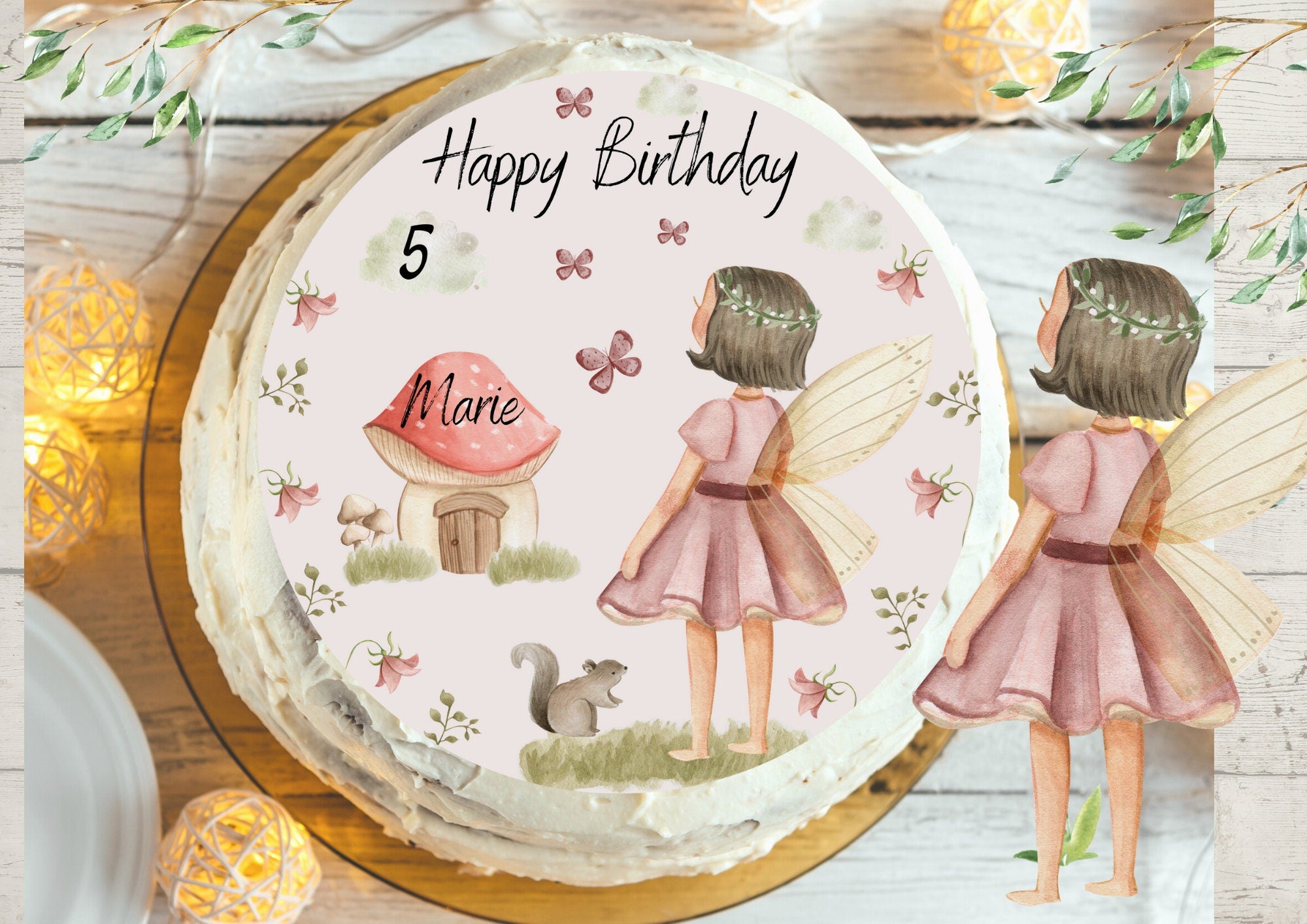 Tortenaufleger Fondant Geburtstag Fee Elfe – Party Decor