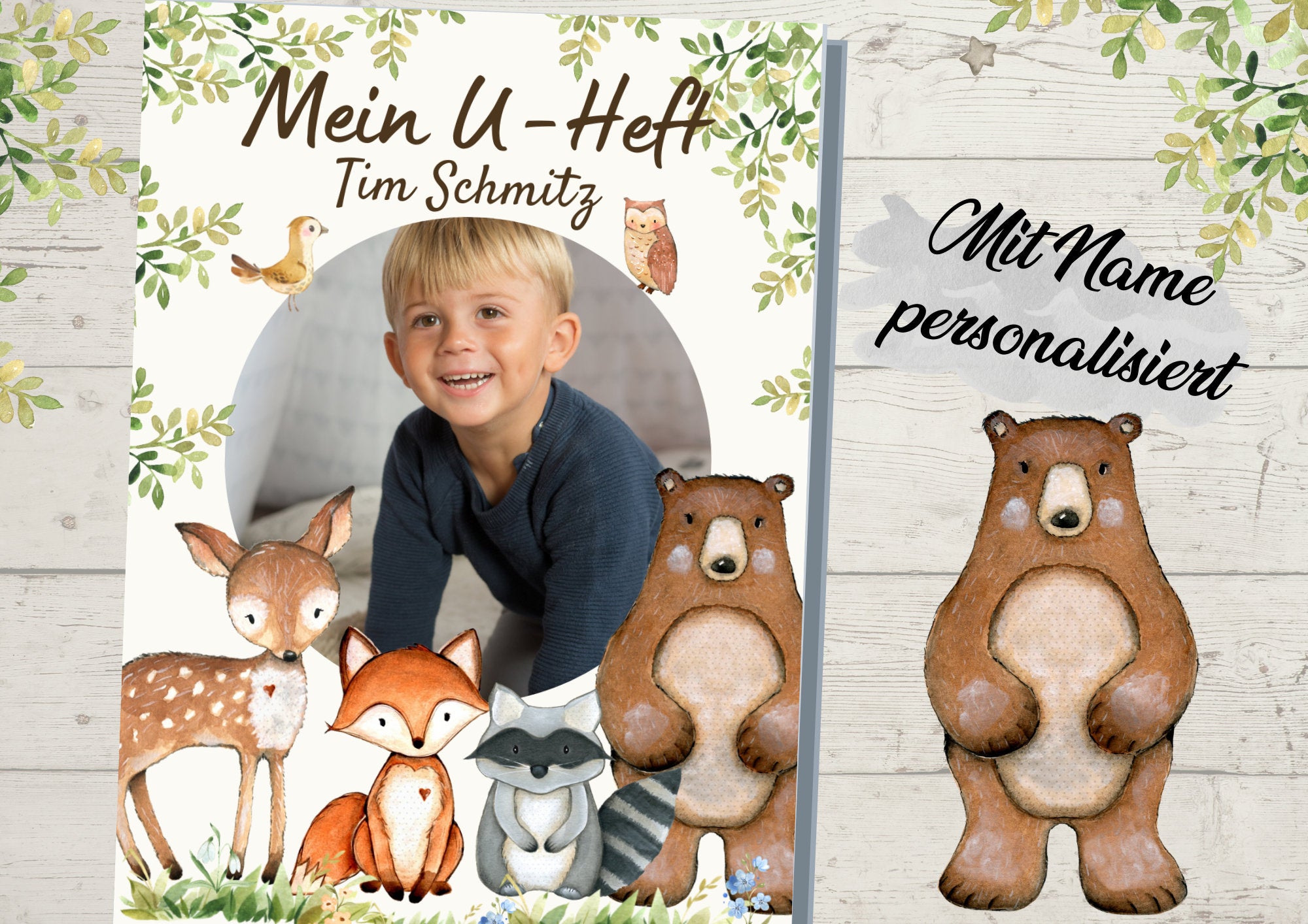 Schutzhülle für U-Heft mit Foto Fuchs Waldtiere – Children's Photo Props