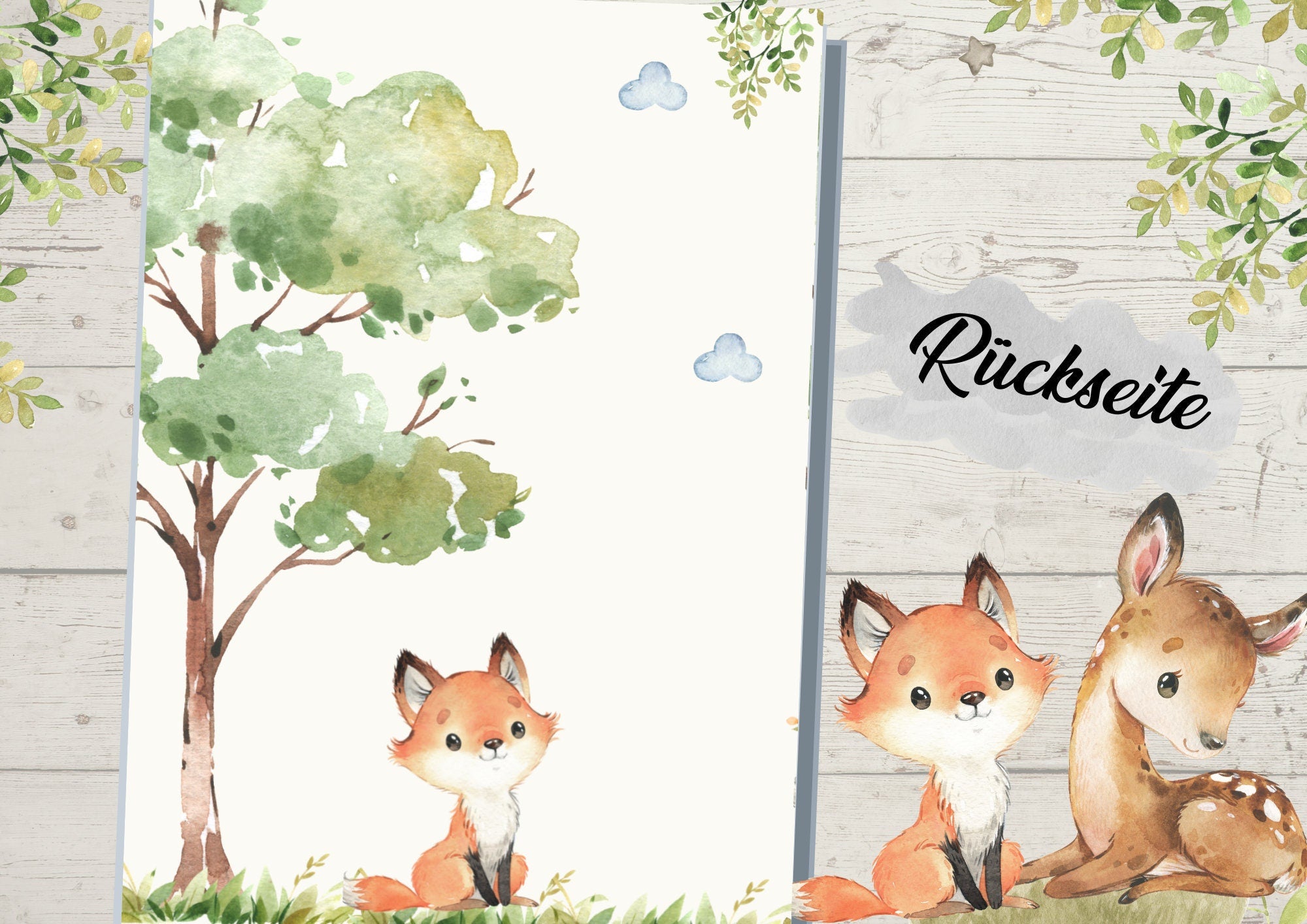 Schutzhülle für U-Heft Fuchs Waldtiere – Children's Photo Props