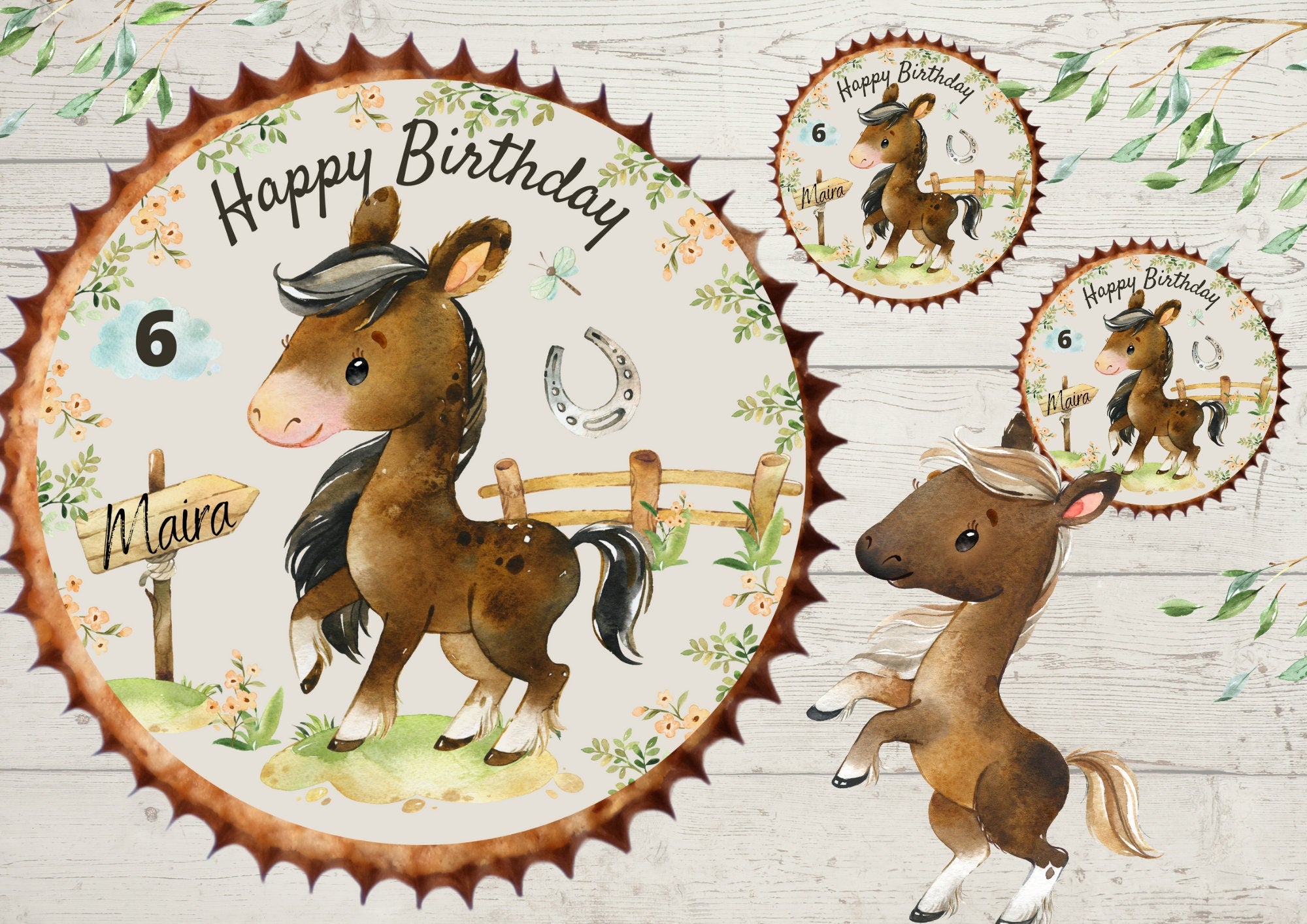 Muffinaufleger Fondant Geburtstag Pferd Pony – Party Decor