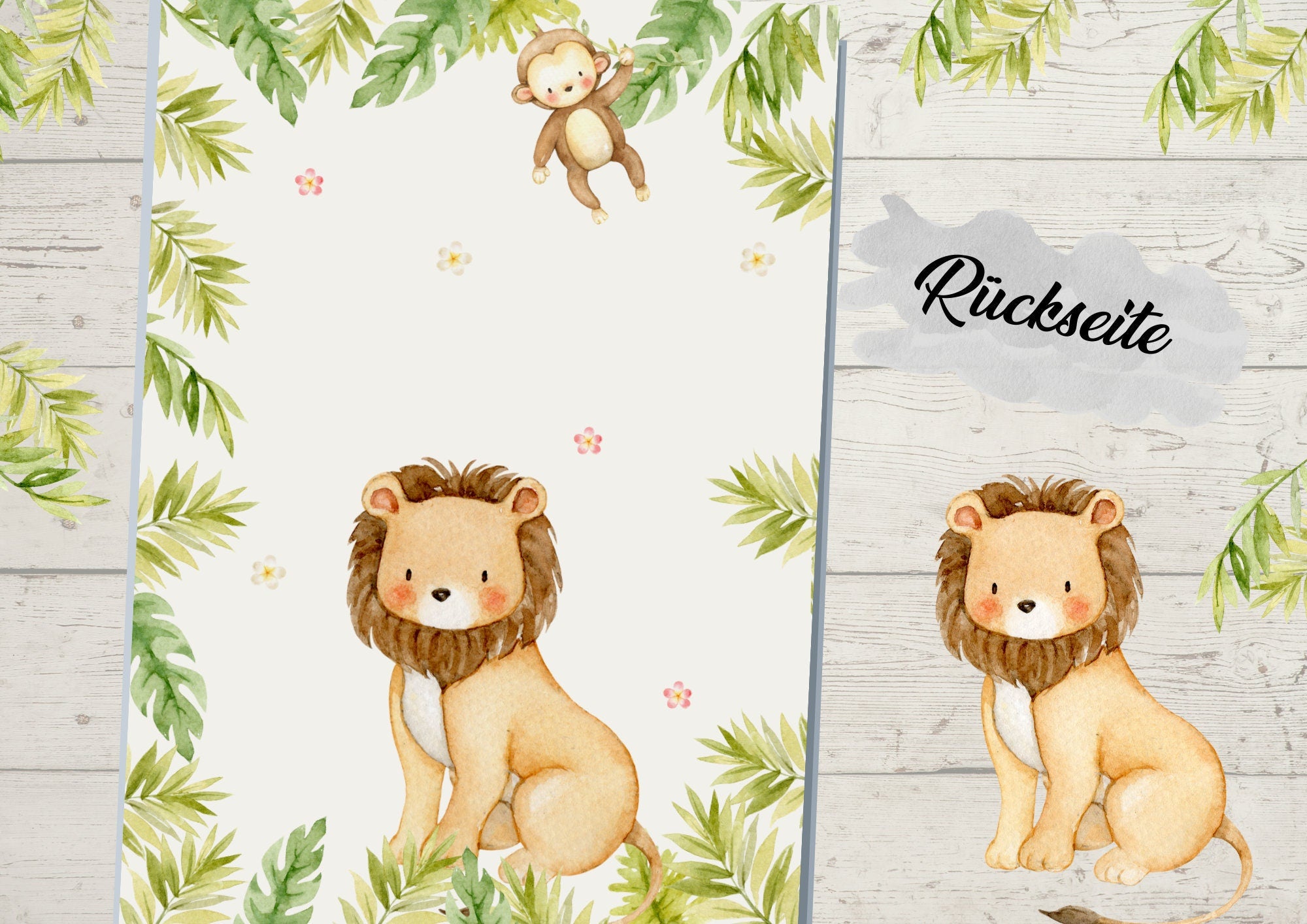 Schutzhülle für U-Heft Löwe Dschungel – Children's Photo Props