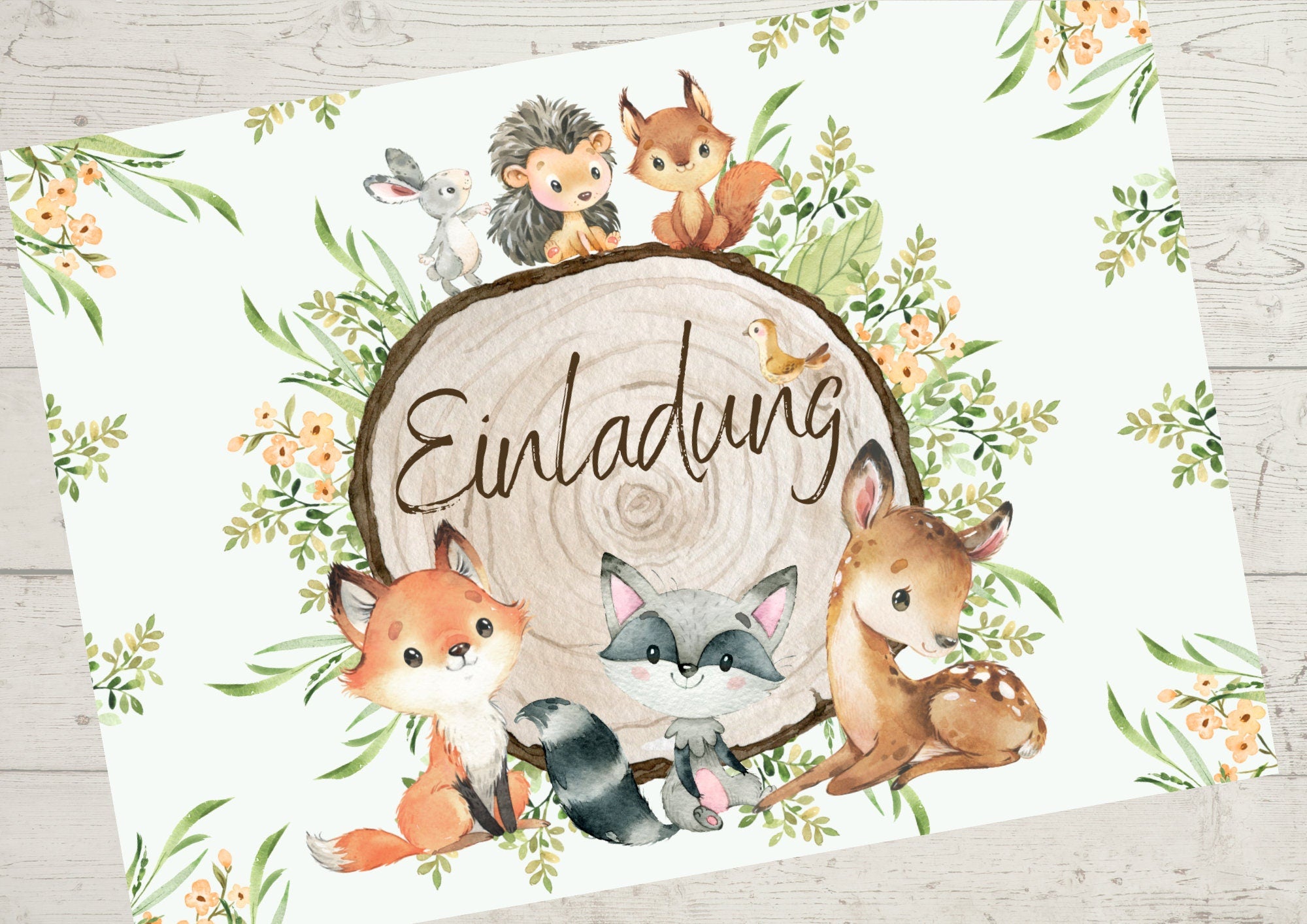 8 Einladungskarten für den geburtstag Waldtiere Fuchs – Invitations