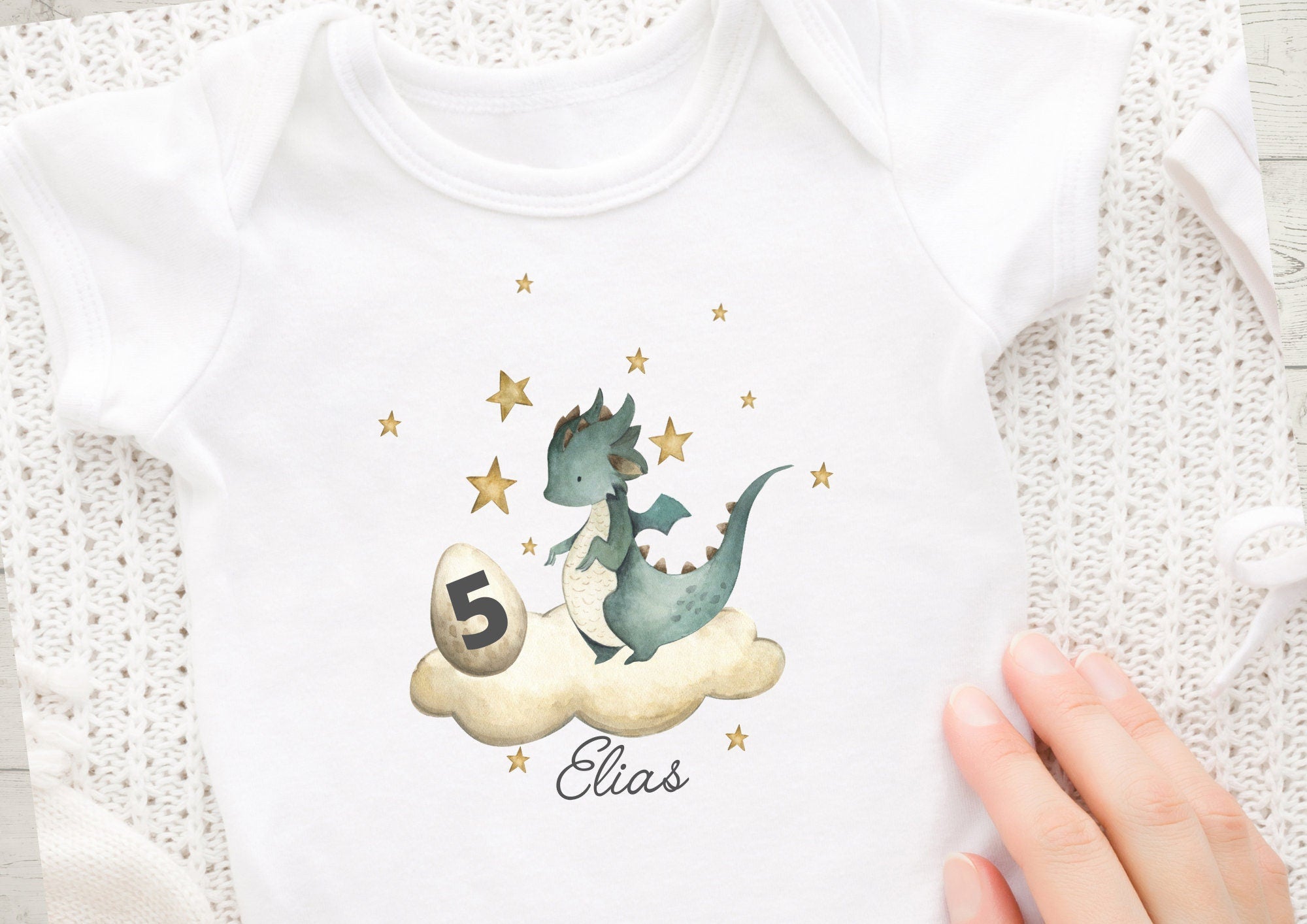 Bügelbild mit Wunschname und Alter personalisiert Fuchs Geburtstagsshirt Drache Märchen – Appliques & Patches