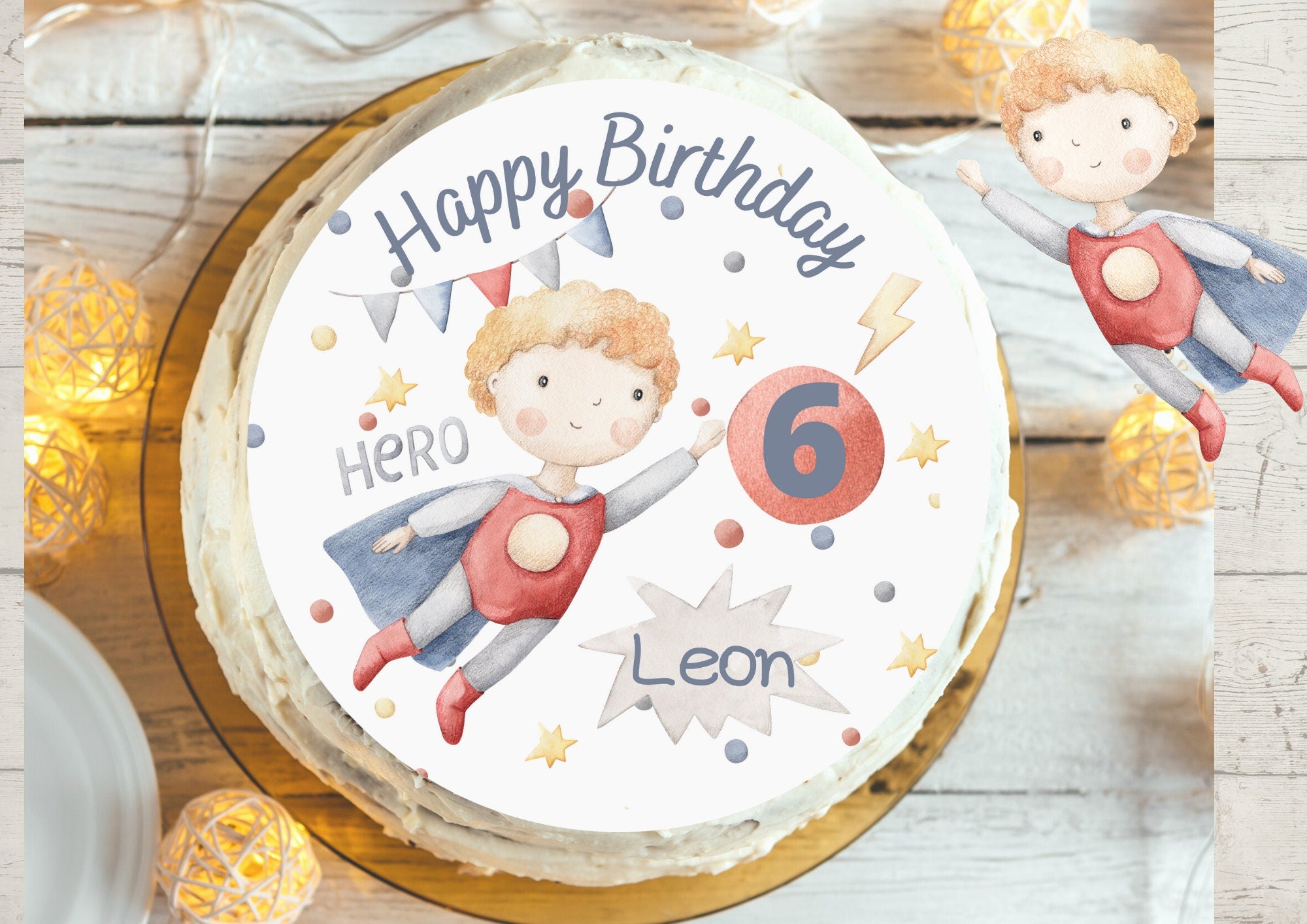 Tortenaufleger Fondant Geburtstag Superheld Superhero Held – Party Decor
