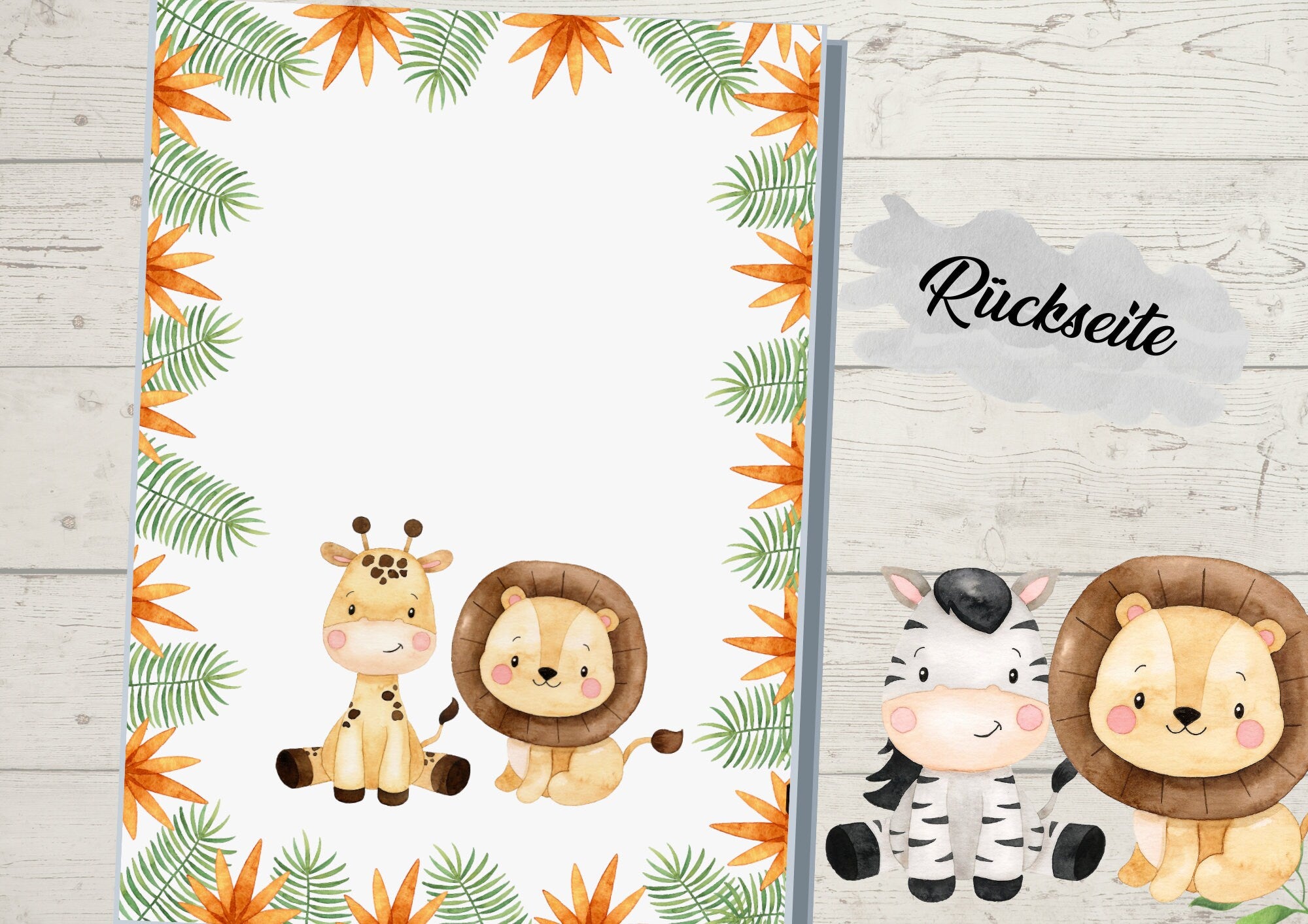 Schutzhülle für U-Heft Löwe Dschungel Dschungeltiere – Children's Photo Props