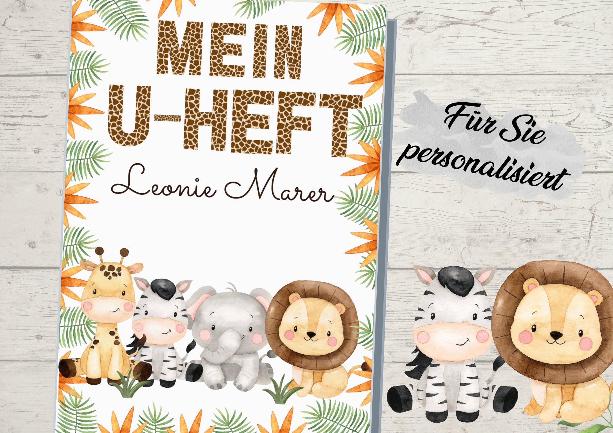 Schutzhülle für U-Heft Löwe Dschungel Dschungeltiere – Children's Photo Props