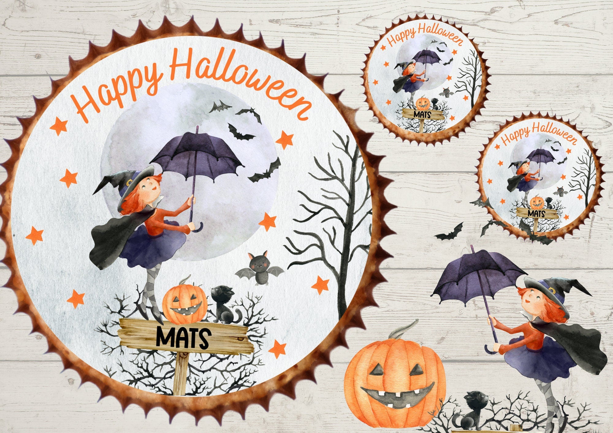 Muffinaufleger Fondant Geburtstag Halloween Party Hexe – Party Decor