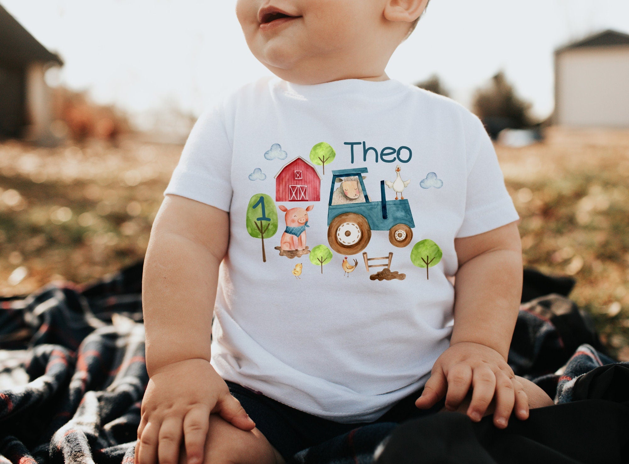 Geburtstagsshirt personalisiert Traktor Bauernhof Bauernhoftiere – T-shirts