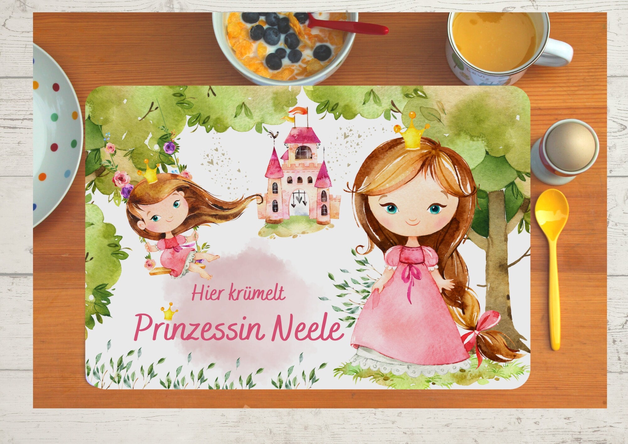 Platzdeckchen mit Name Prinzessin Schloss Märchen Königin