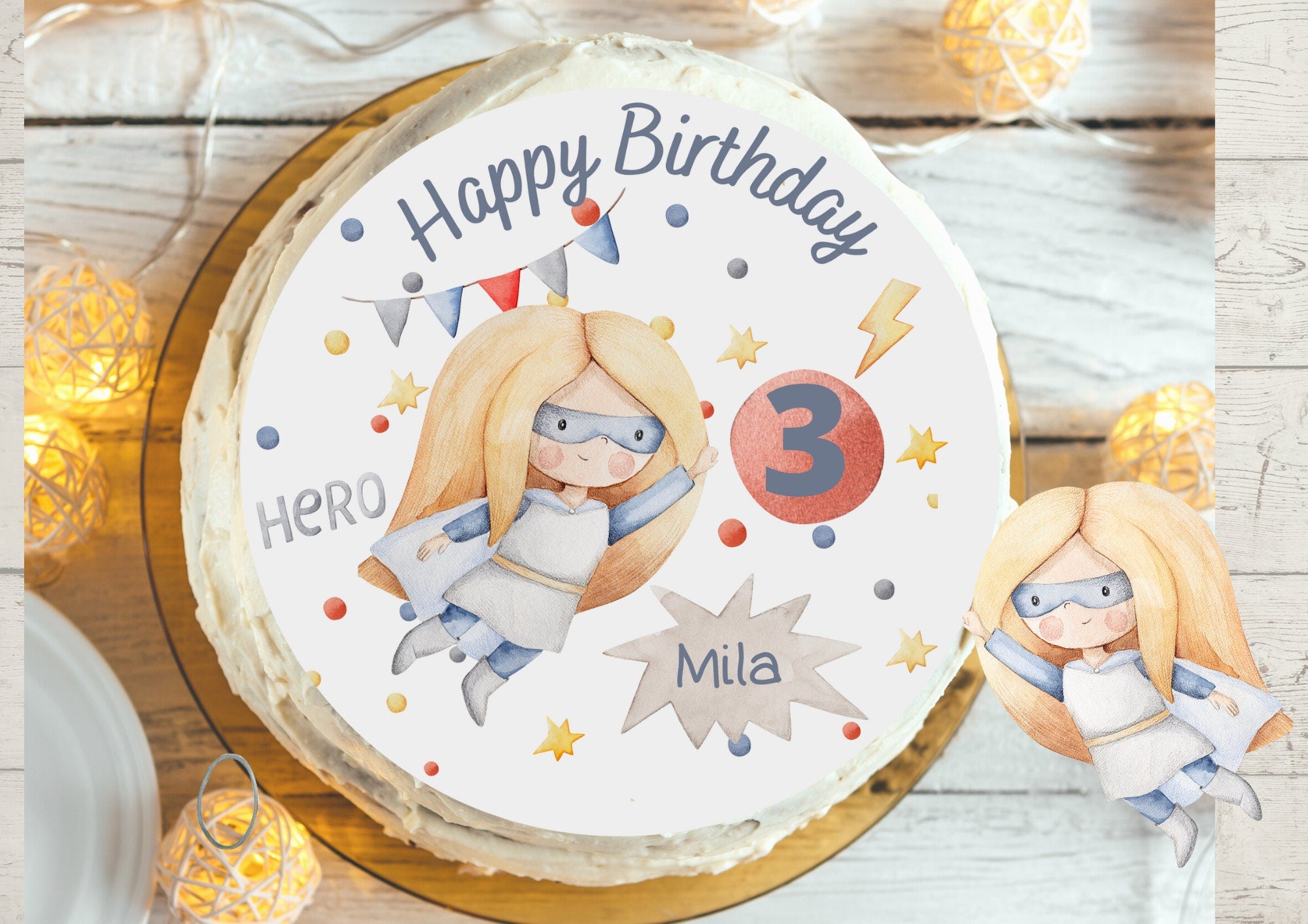 Tortenaufleger Fondant Geburtstag Superheld Superhero Held Superheldin – Party Decor