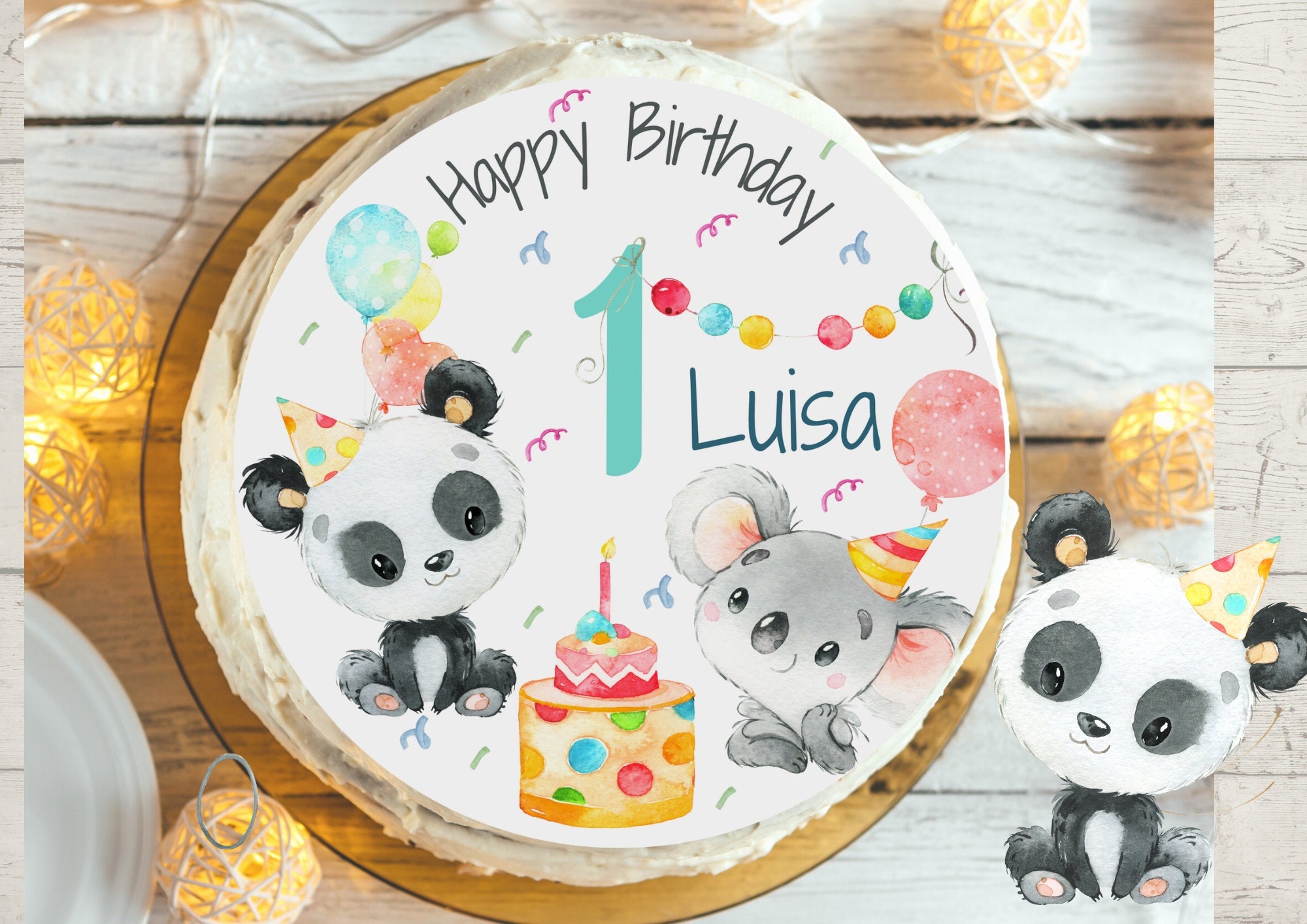 Tortenaufleger Fondant Geburtstag Koala Panda Party Torte – Party Decor