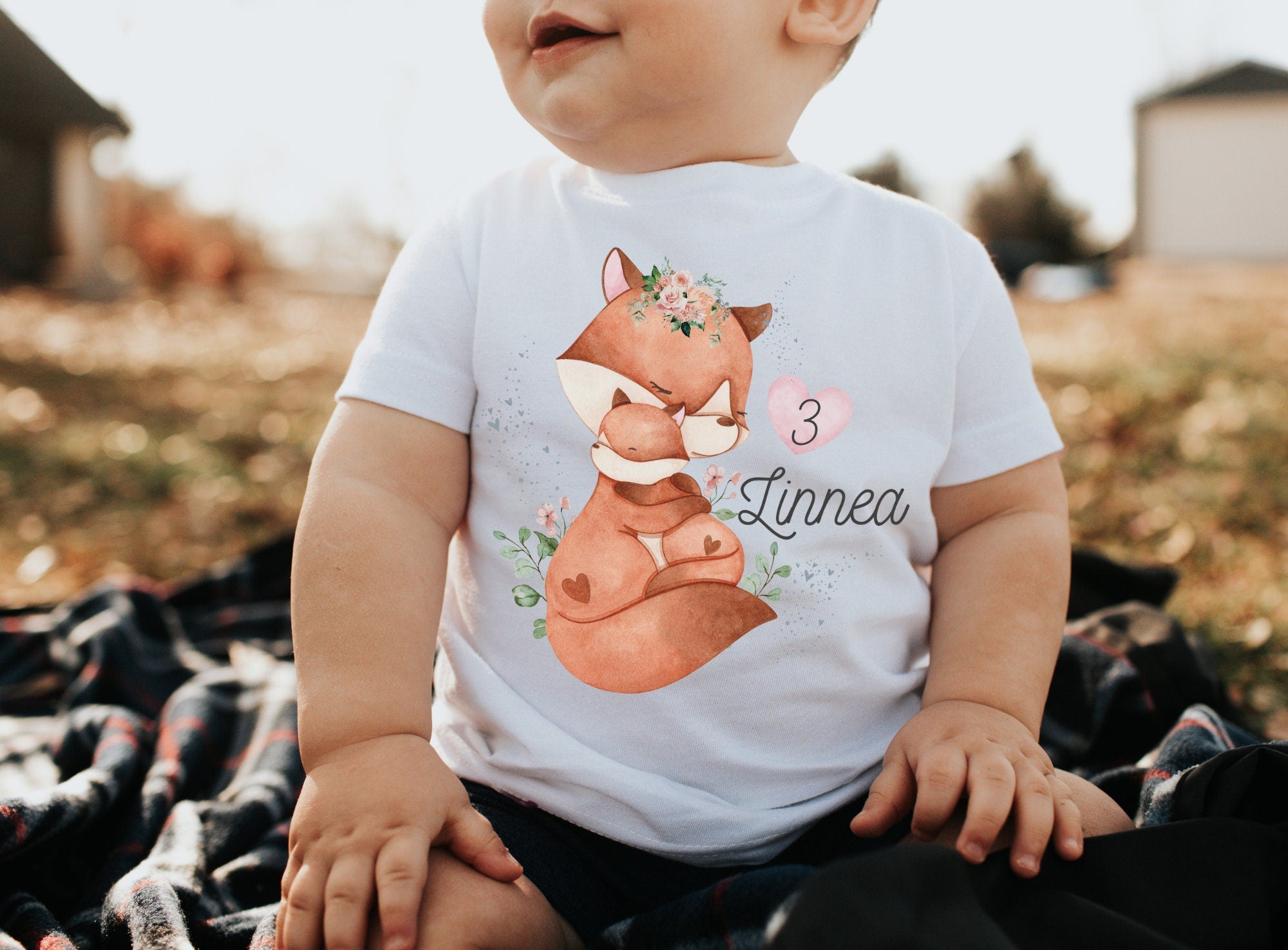 Geburtstagsshirt personalisiert Fuchs Baby Mama