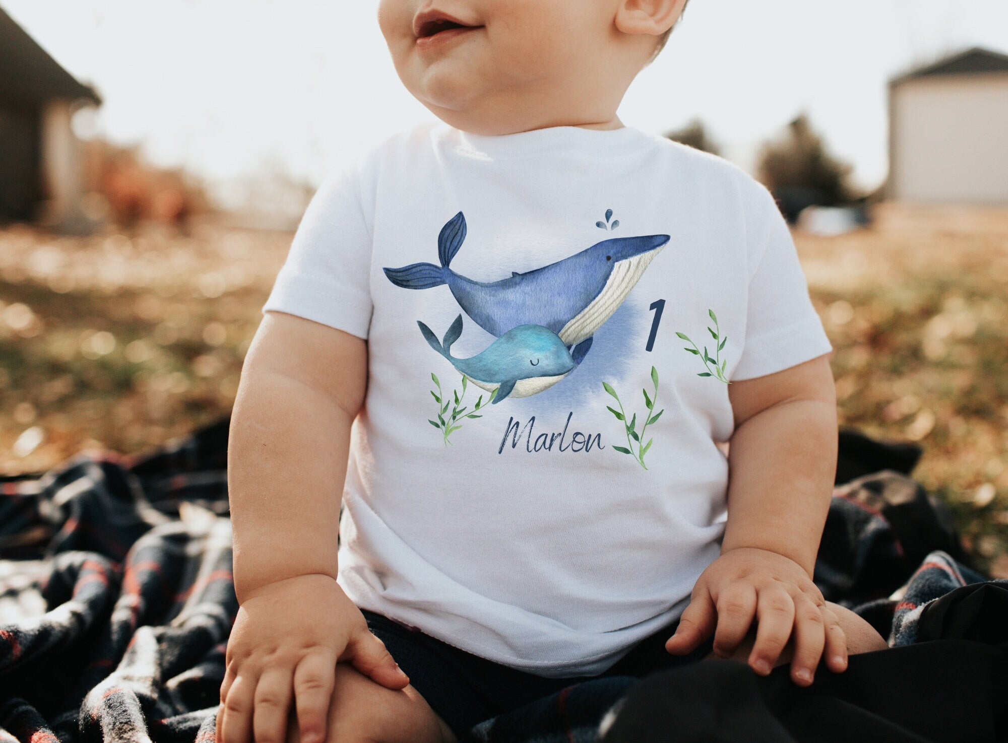 Geburtstagsshirt personalisiert Wal Unterwasser Meer Orca – T-shirts