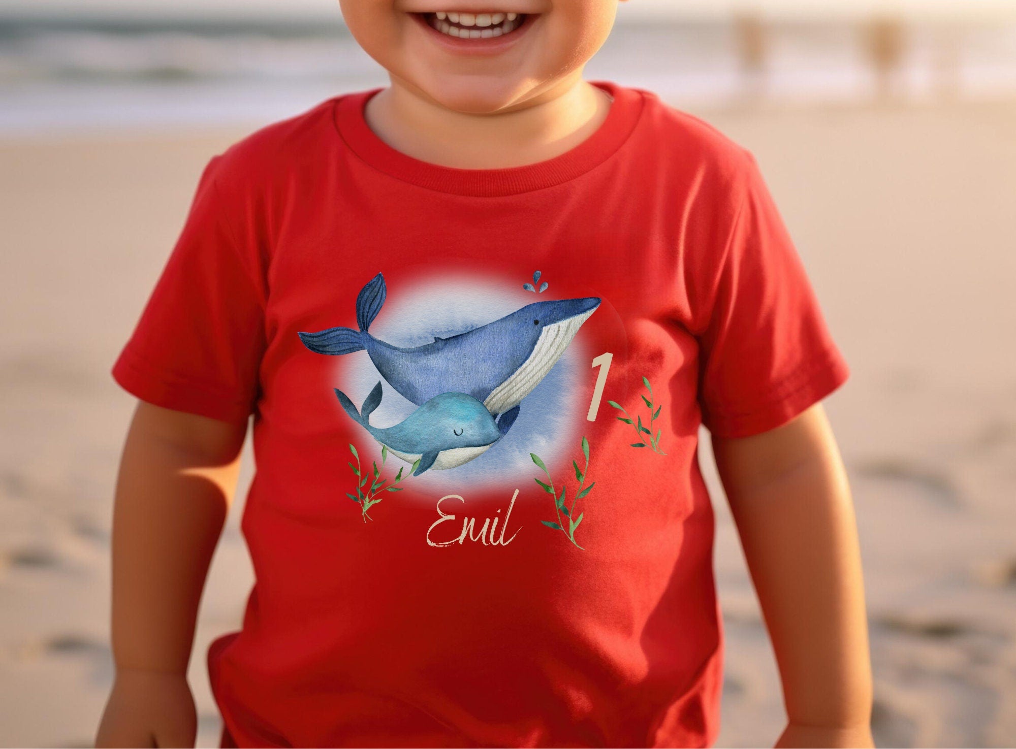 Geburtstagsshirt personalisiert Wal Unterwasser Meer Orca – T-shirts