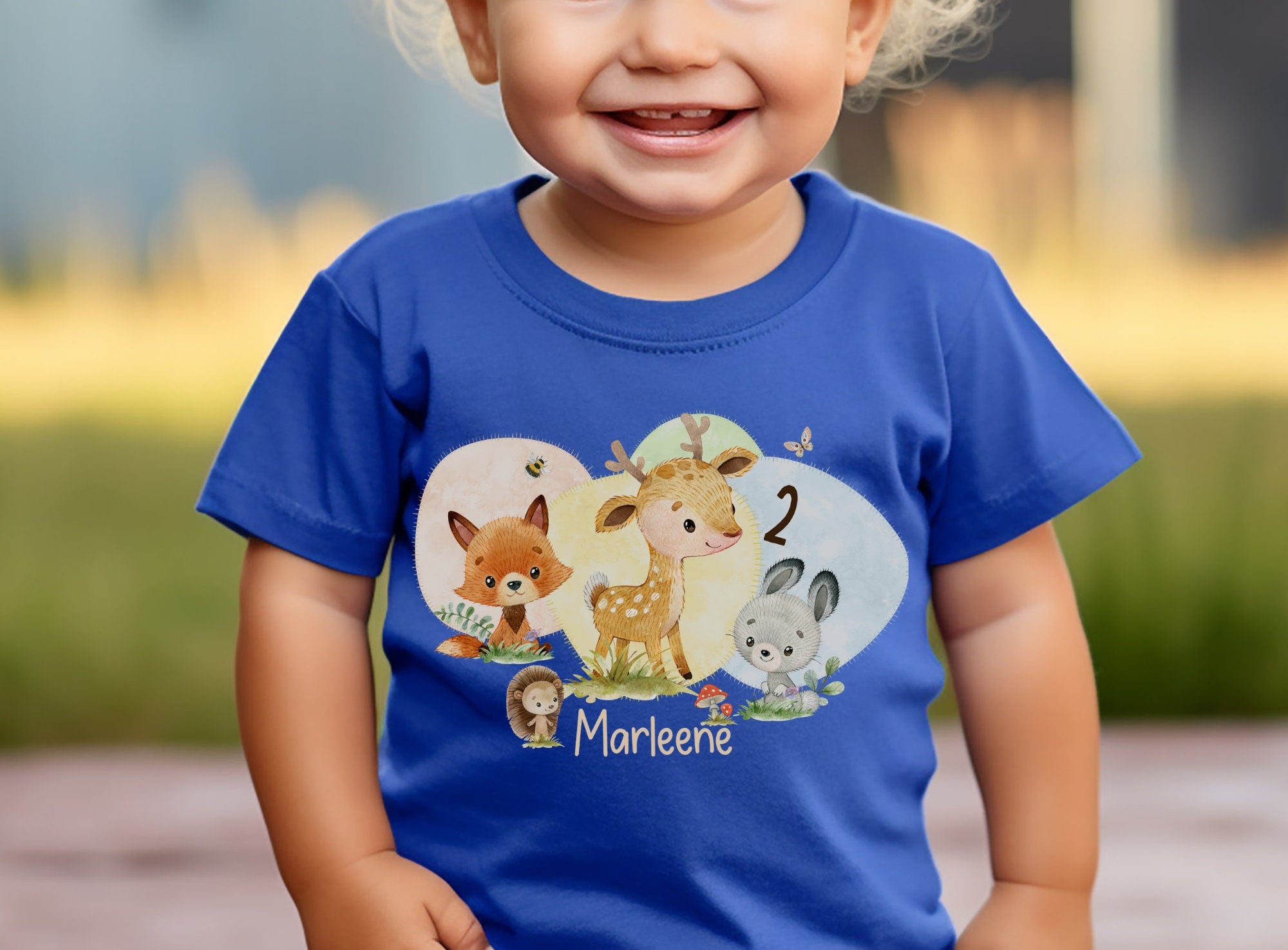 Geburtstagsshirt personalisiert Waldtiere Fuchs Reh Hase Wild One – T-shirts