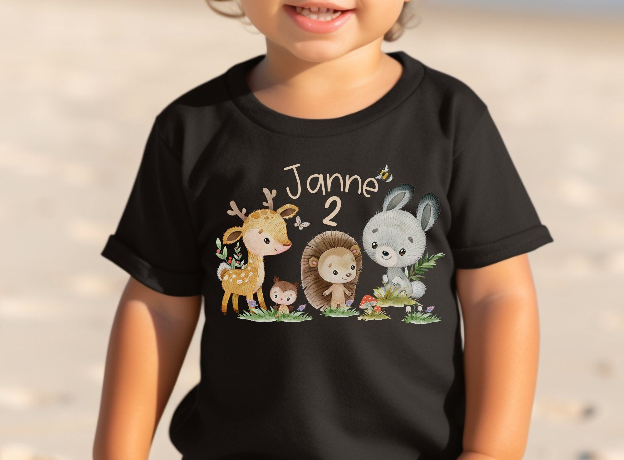 Geburtstagsshirt personalisiert Waldtiere Fuchs Reh Hase Wild One – T-shirts