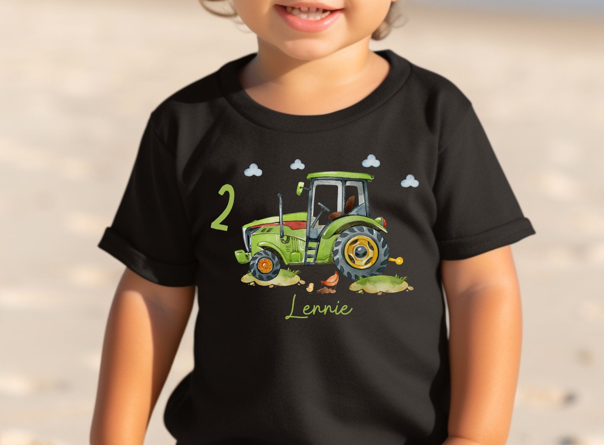 Traktor Geburtstag – personalisiert mit Name & Zahl – Bauernhof Shirt 1–6 Jahre – T-shirts