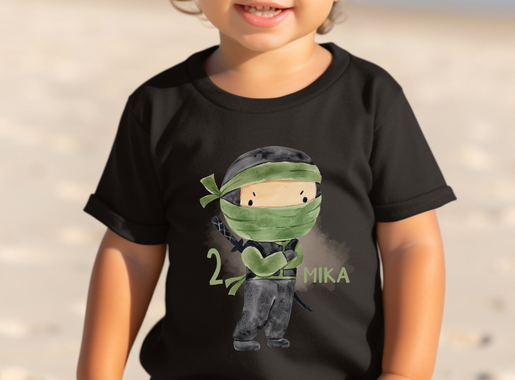 Geburtstagsshirt personalisiert Ninja Kämpfer Samurai