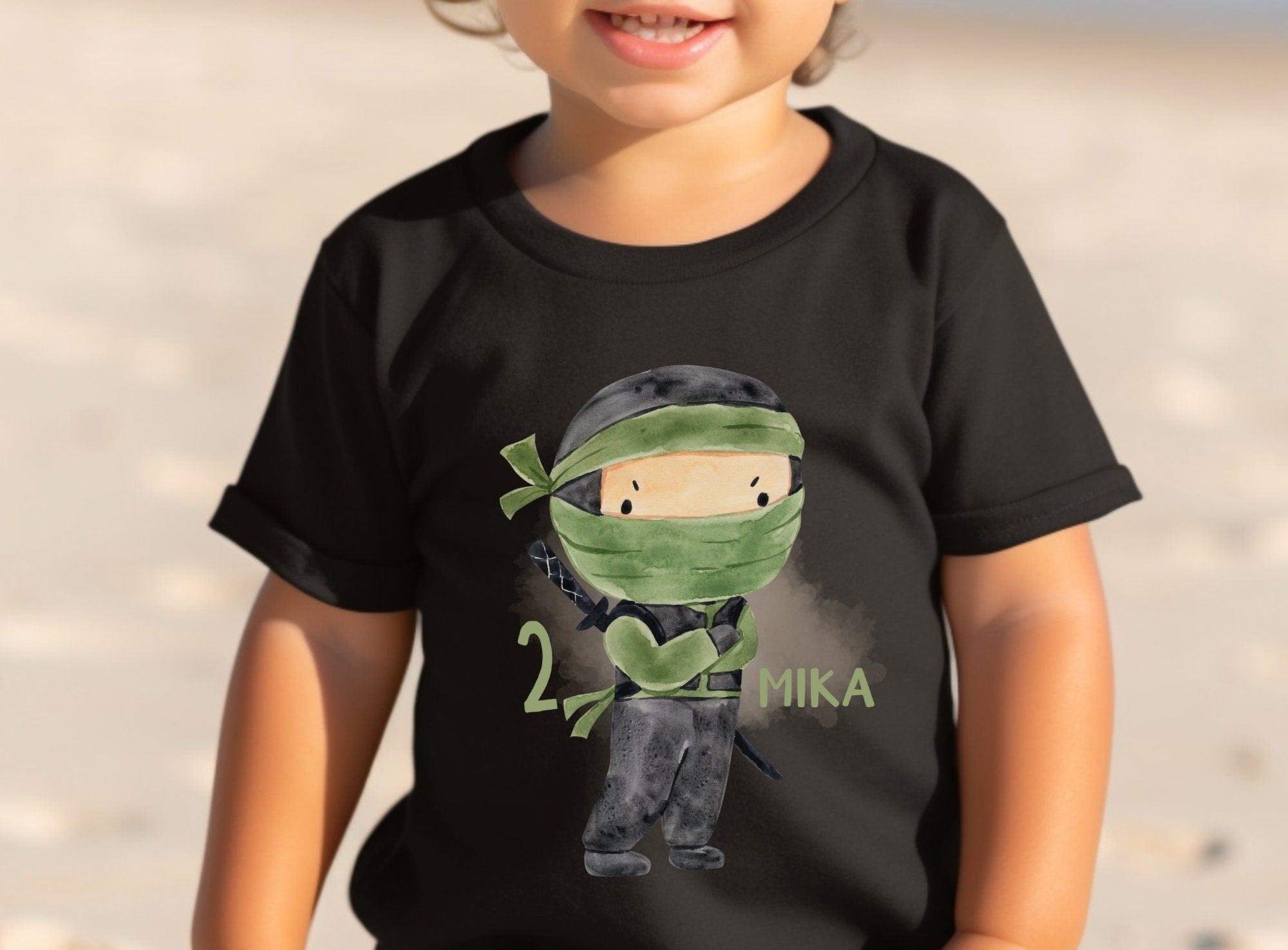 Ninja Geburtstag – personalisiert mit Name & Zahl – Geburtstagsshirt 1–6 Jahre – T-shirts