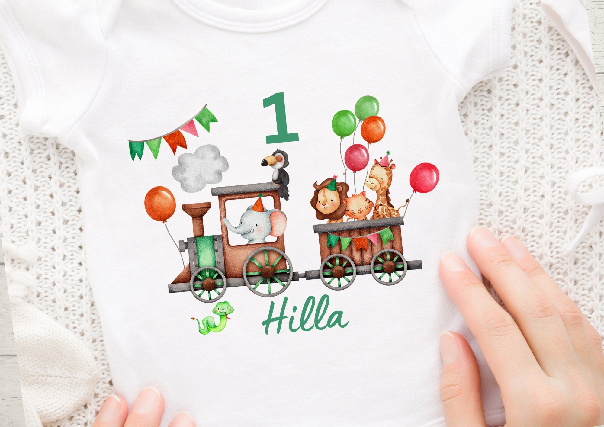 Bügelbild Zug mit Name – Lokomotive & Eisenbahn – personalisiert – für Geburtstagsshirt – Eisenbahn geburtstag DIY – Appliques & Patches