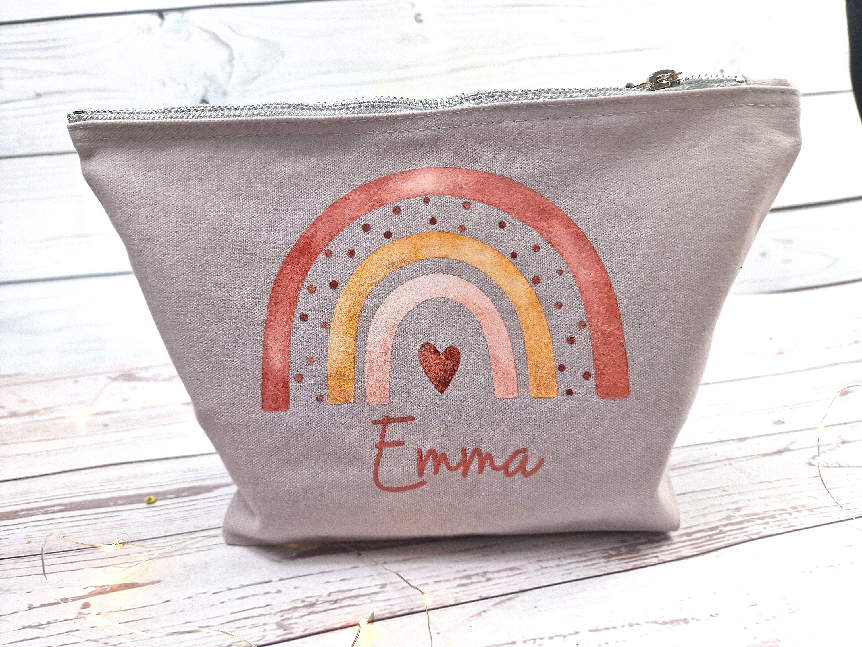 Wickeltasche mit Namen personalisiert Kulturbeutel Waschbeutel Regenbogen – Diaper Caddies