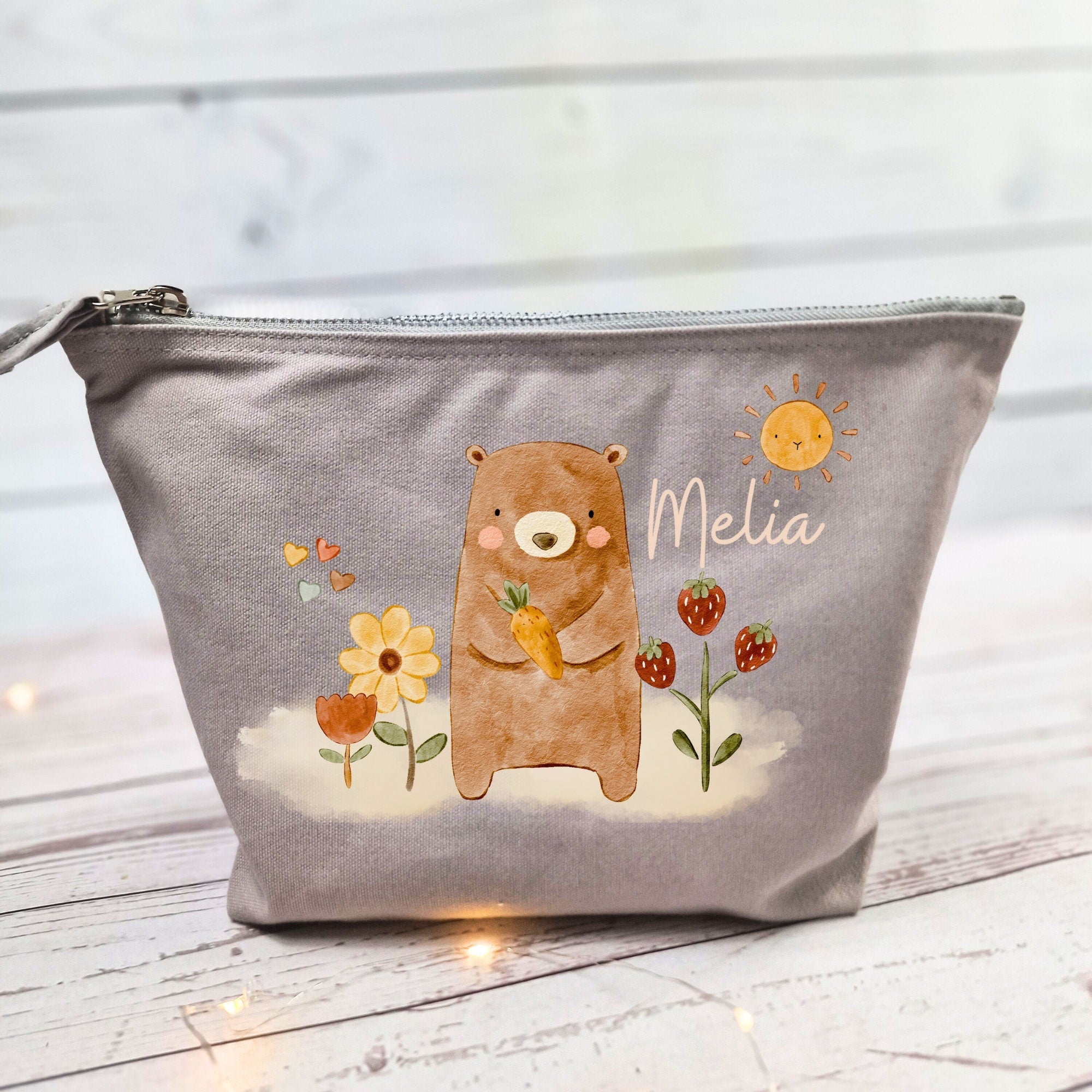 Wickeltasche mit Namen personalisiert Kulturbeutel Waschbeutel Wal Bär Boho – Diaper Caddies