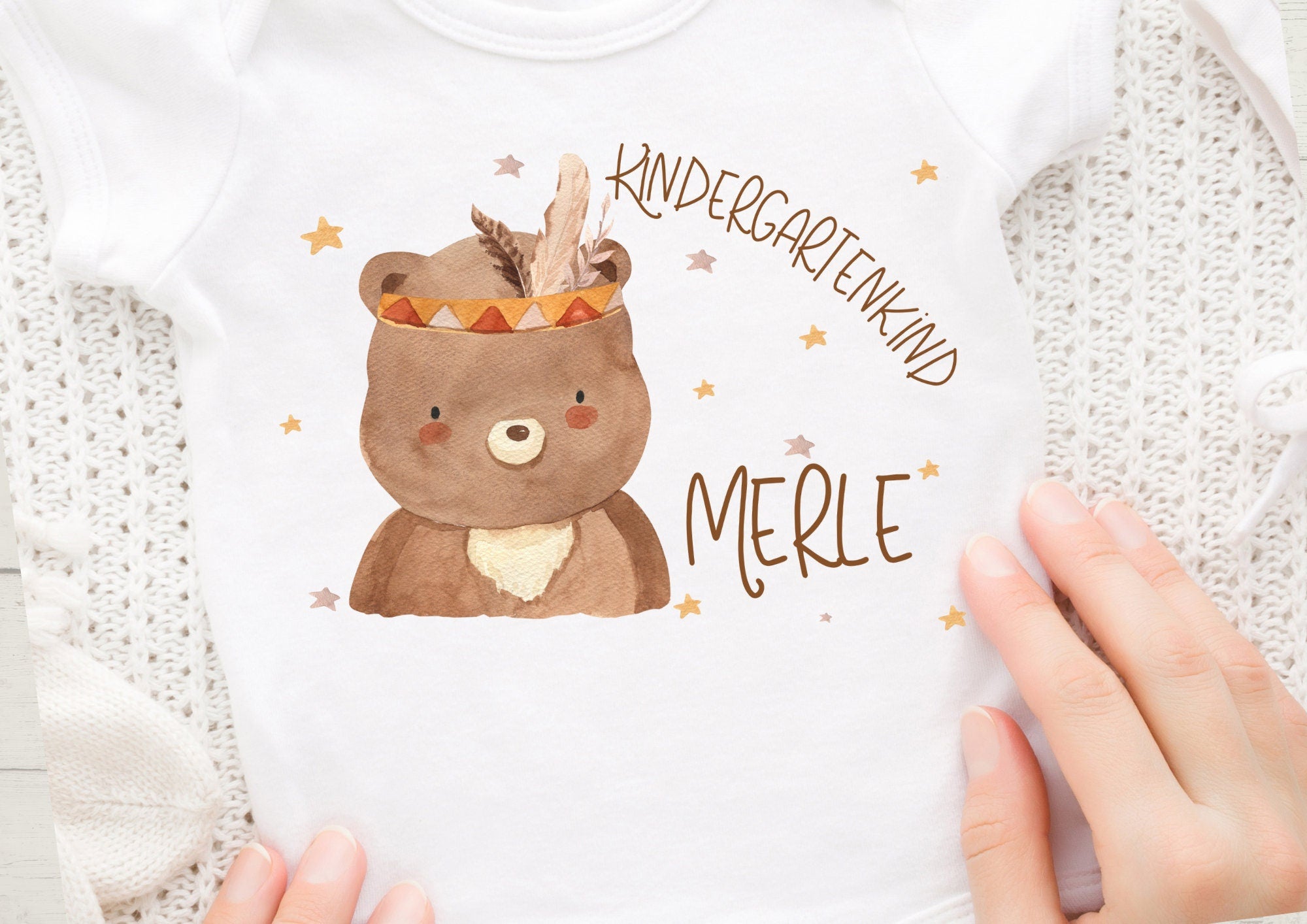 Bügelbild für bunte Stoffe mit Wunschname und Alter personalisiert garten gartenstart Elefant Boho Waldtiere – Appliques & Patches