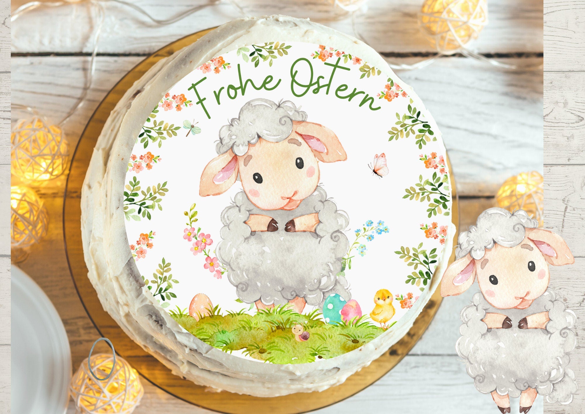 Tortenaufleger Ostern Osterfest Fondant Ostern Osterhase Ostertafel Ostertisch Osterdeko Schaf Lamm – Cake Toppers