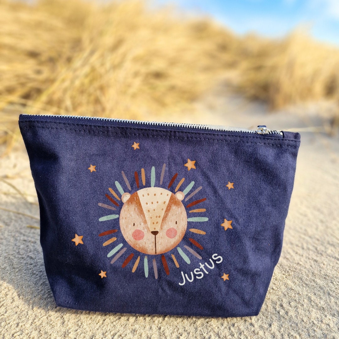 Wickeltasche mit Namen personalisiert Kulturbeutel Waschbeutel Dschung