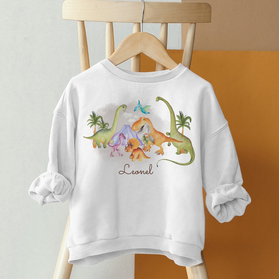 Pullover Sweatshirt Sweater personalisiert pullover Babypullover Pulli Dino Dinosaurier T-Rex – Sweatshirts