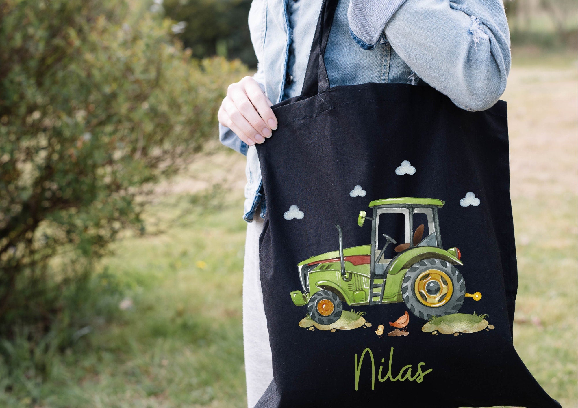 Turnbeutel Traktor mit Name – personalisiert – Kita Tasche ab 2 Jahre – Wechselwäschebeutel garten – Geschenk zum gartenstart – Team Sports & Gym Bags