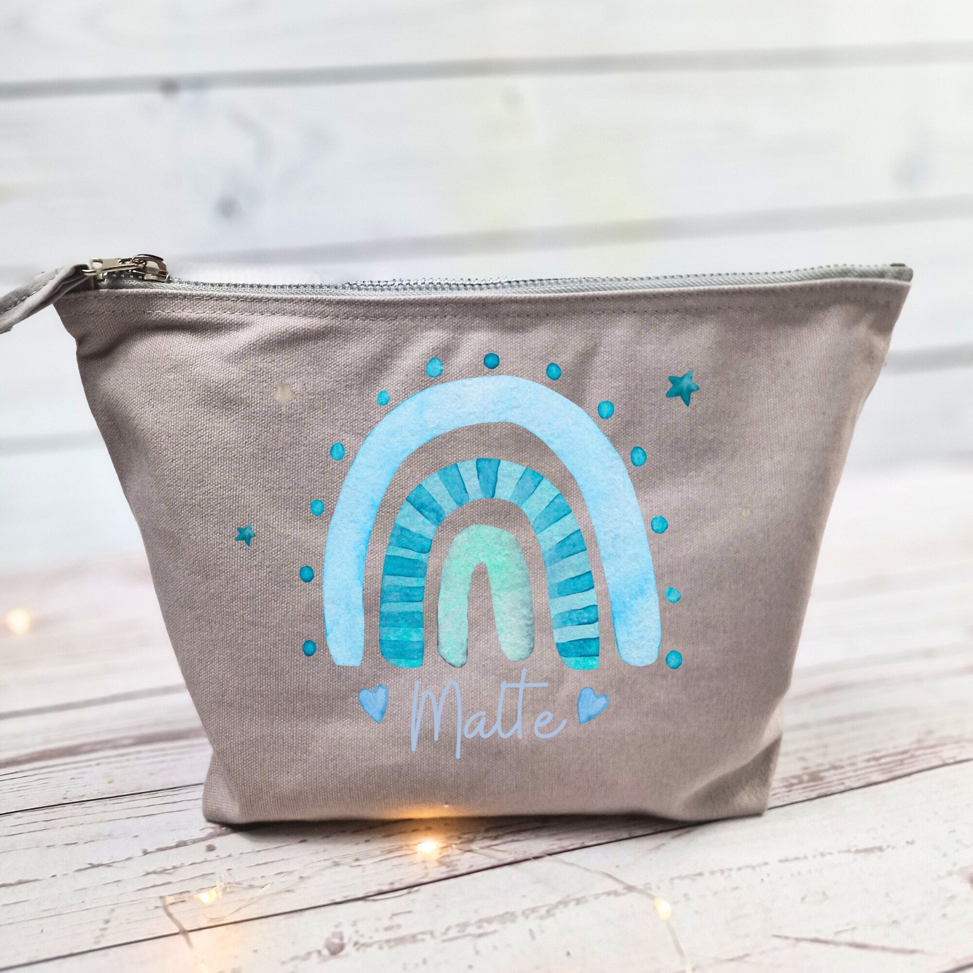 Wickeltasche mit Namen personalisiert Kulturbeutel Waschbeutel Wal Boho Regenbogen – Diaper Caddies