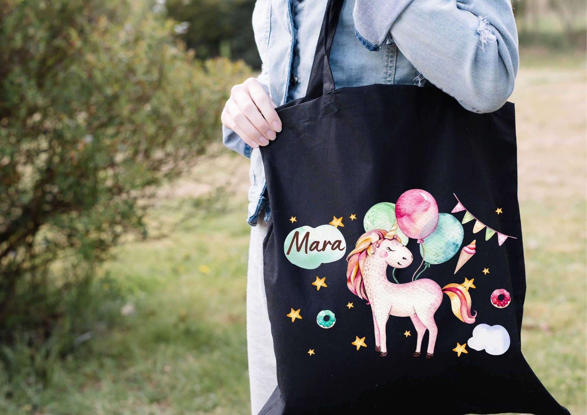 Turnbeutel Jutebeutel Jutetasche mit Namen Beutel für Wechselwäsche personalisiert Einhorn Regenbogen – Team Sports & Gym Bags
