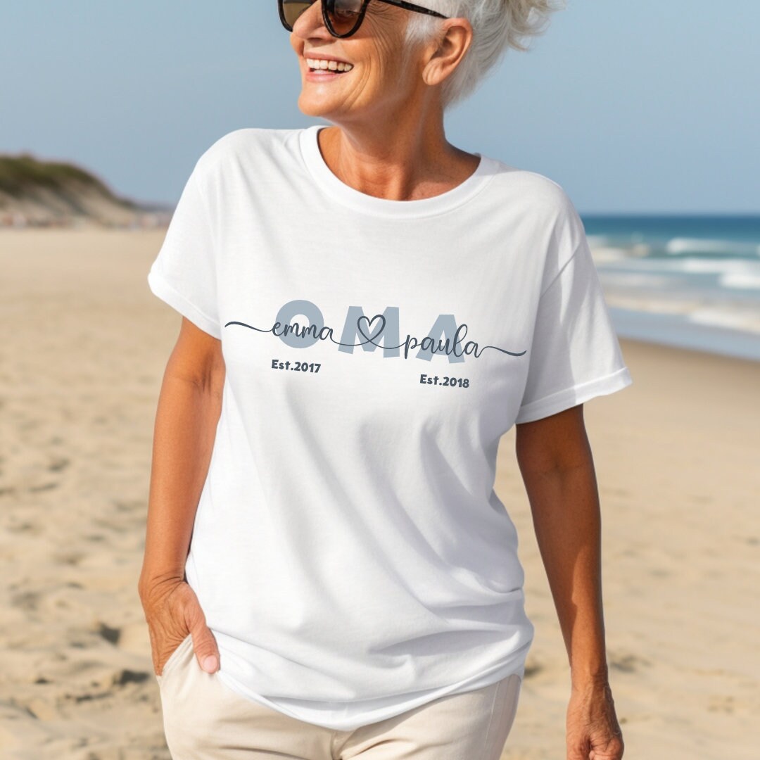 Bügelbild Oma | personalisiert mit Wunschnamen | Statement Shirt | Geburtstjahr | Werdende Oma| Muttertag | Geburt| Name Ärmel – Appliques & Patches