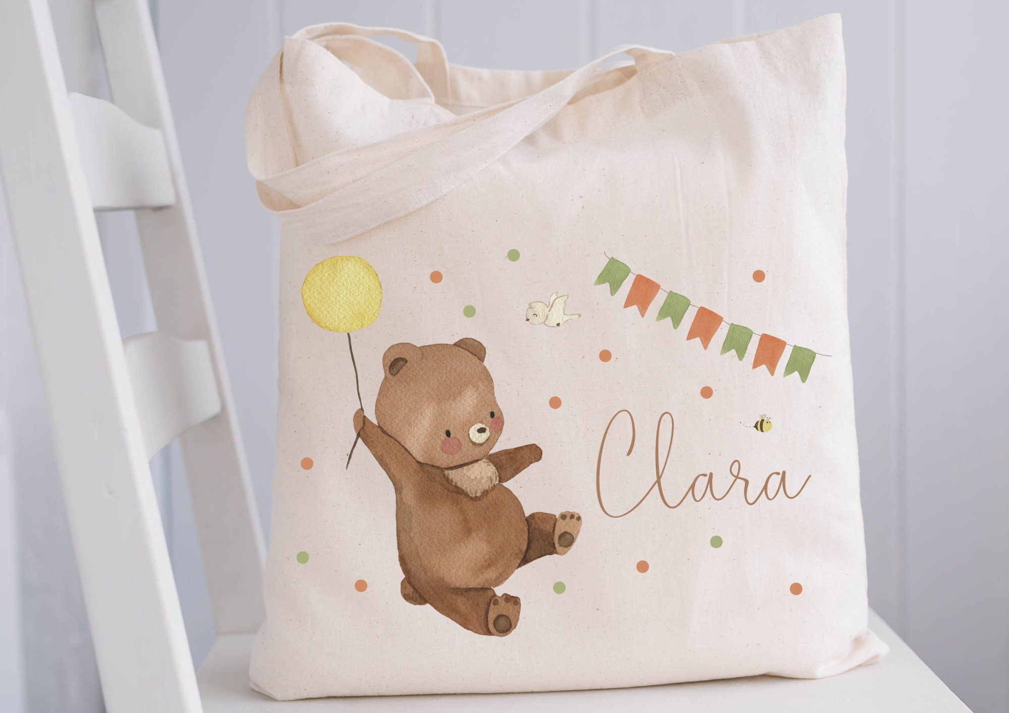 Turnbeutel Jutebeutel Jutetasche mit Namen Beutel für Wechselwäsche personalisiert Waldtiere Bär Eichhörnchen Hase – Team Sports & Gym Bags