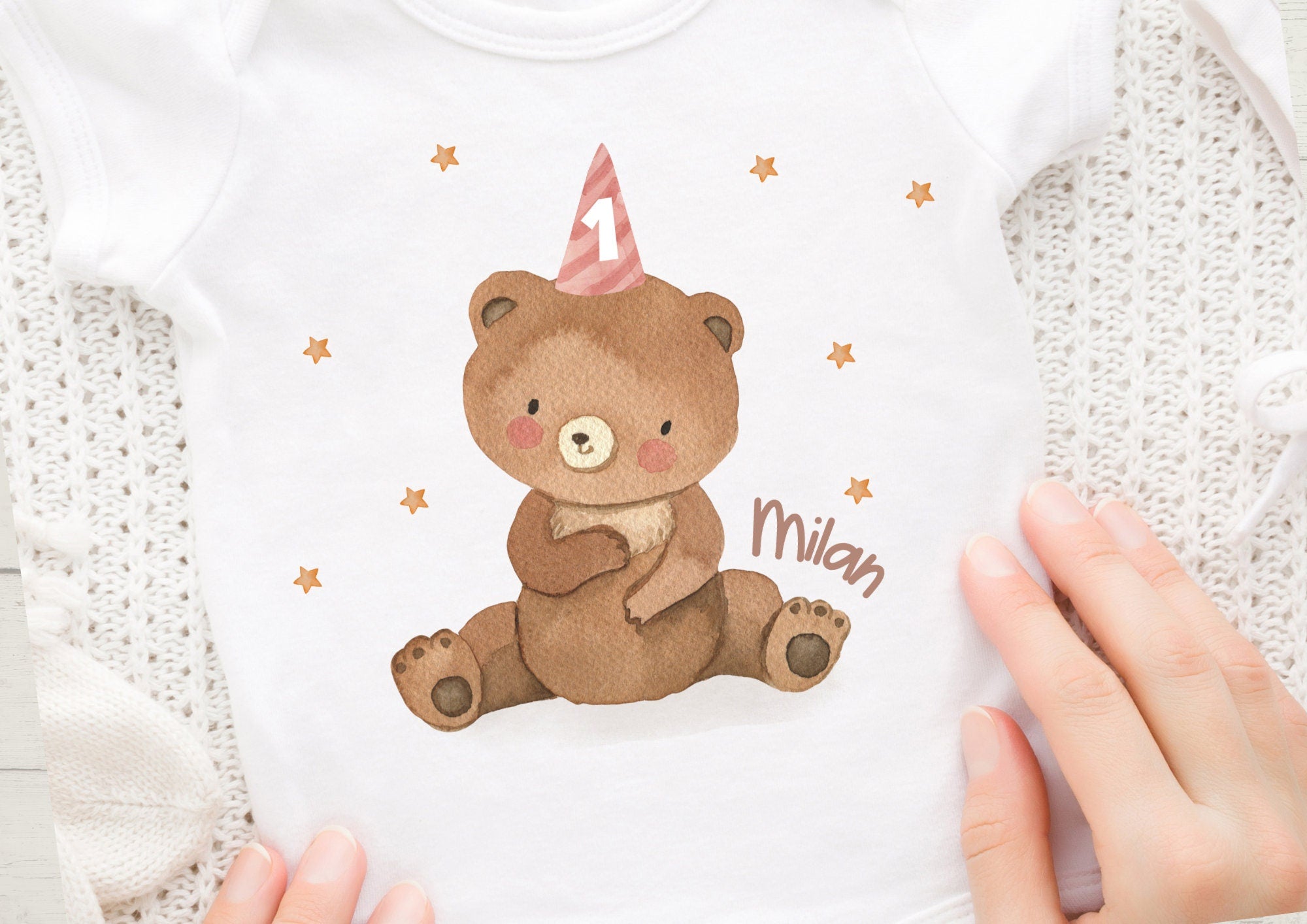 Bügelbild mit Wunschname und Alter personalisiert Dschungel Dschungeltiere Löwe Bär Teddy Birthday Bear Wild One – Appliques & Patches