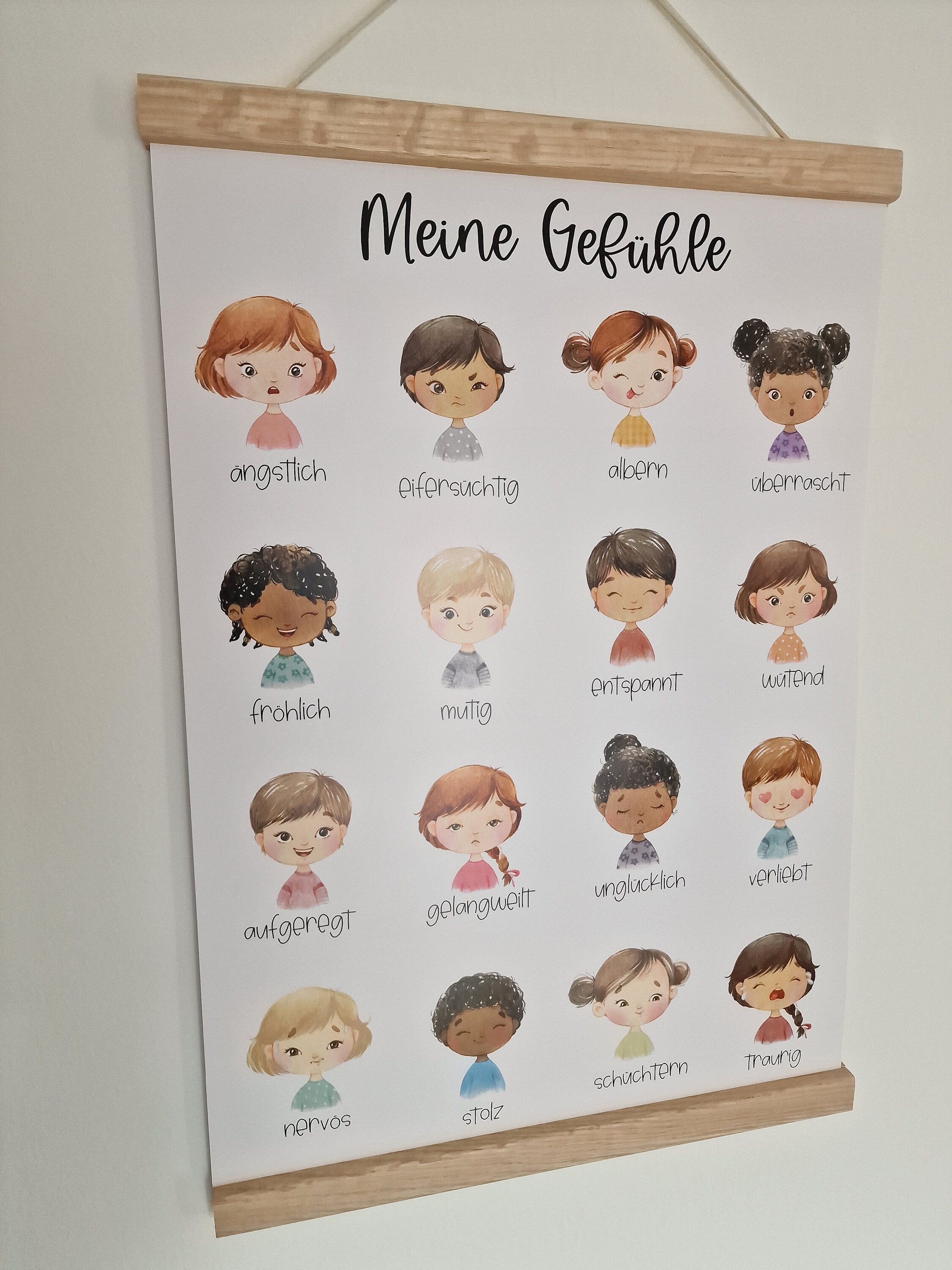 Gefühlsposter Gefühle entdecken Gefühle erkennen Dekoration zimmer Deko Geschenk Einschulung Eigene Gefühle erkennen – Digital Prints