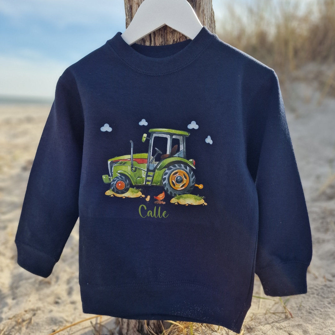 Pullover Sweatshirt Sweater personalisiert Kinderpullover Babypullover Traktor Bauernhof personalisiert
