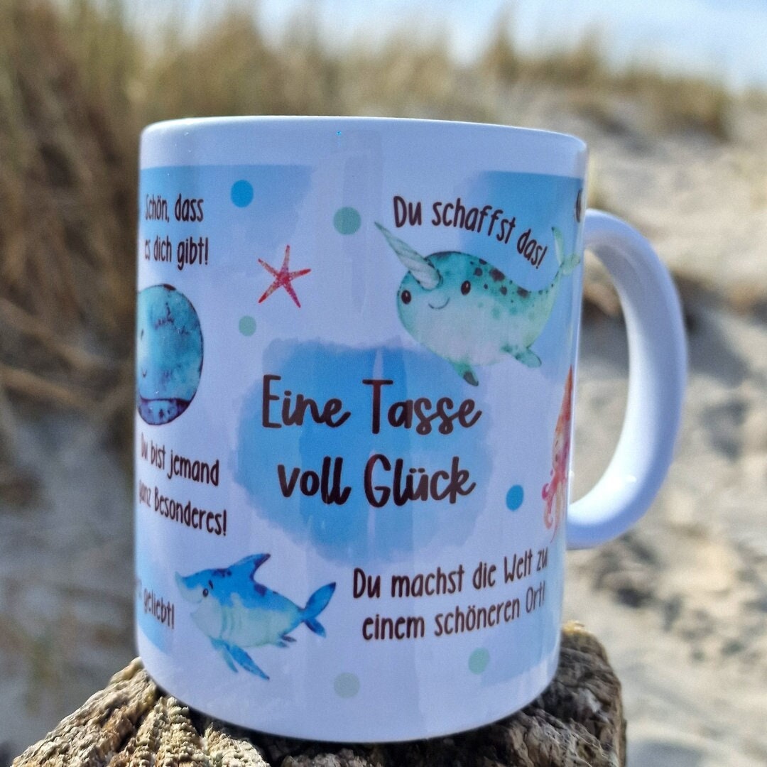 Tasse Becher Porzellan Mutmacher Selbstliebe Glückstasse Affirmationen Geschenk