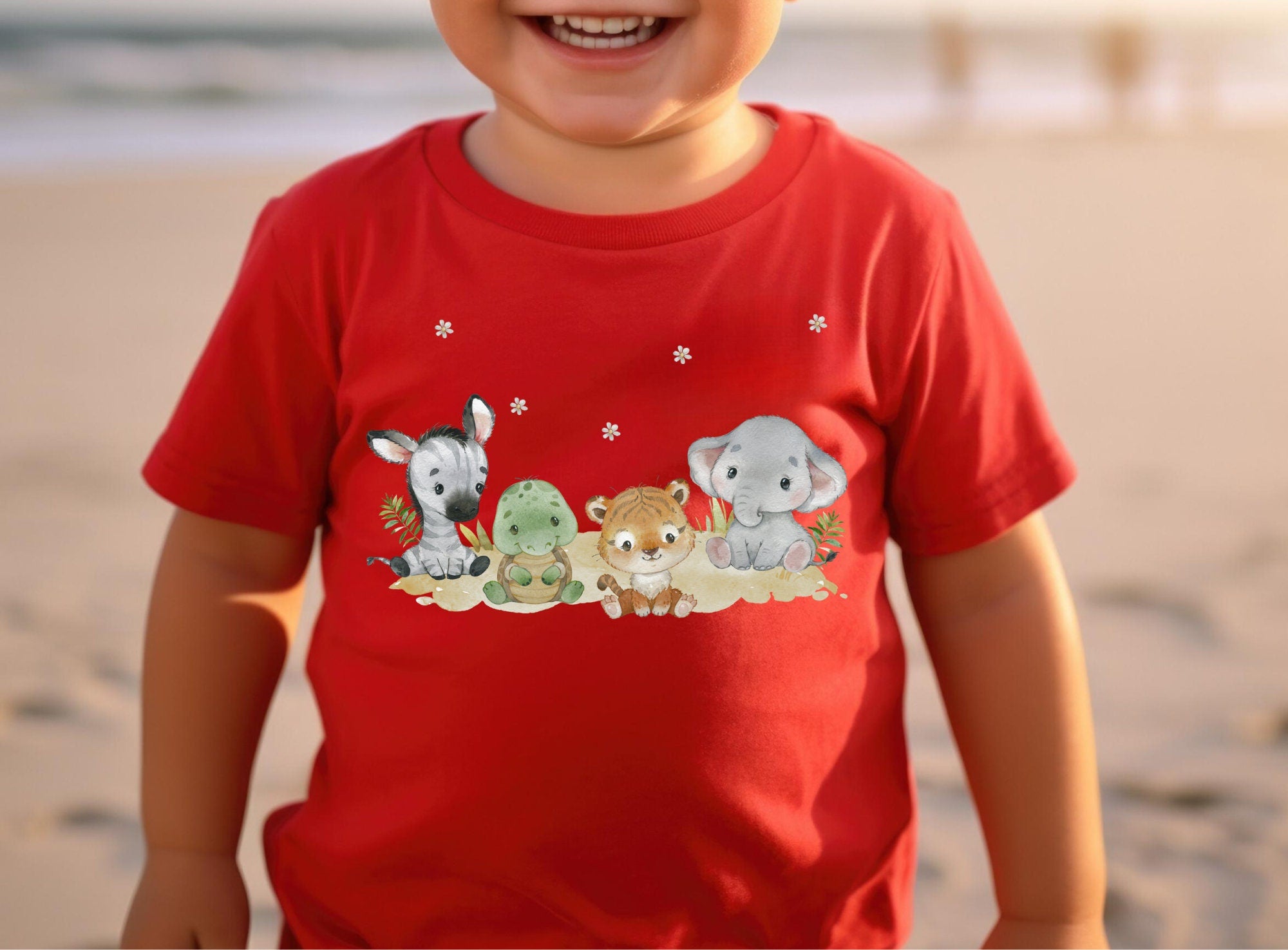 Shirt Kurzarm mit Name personalisiert shirt Safari Löwe Tiger Dschungeltiere – Sweatshirts