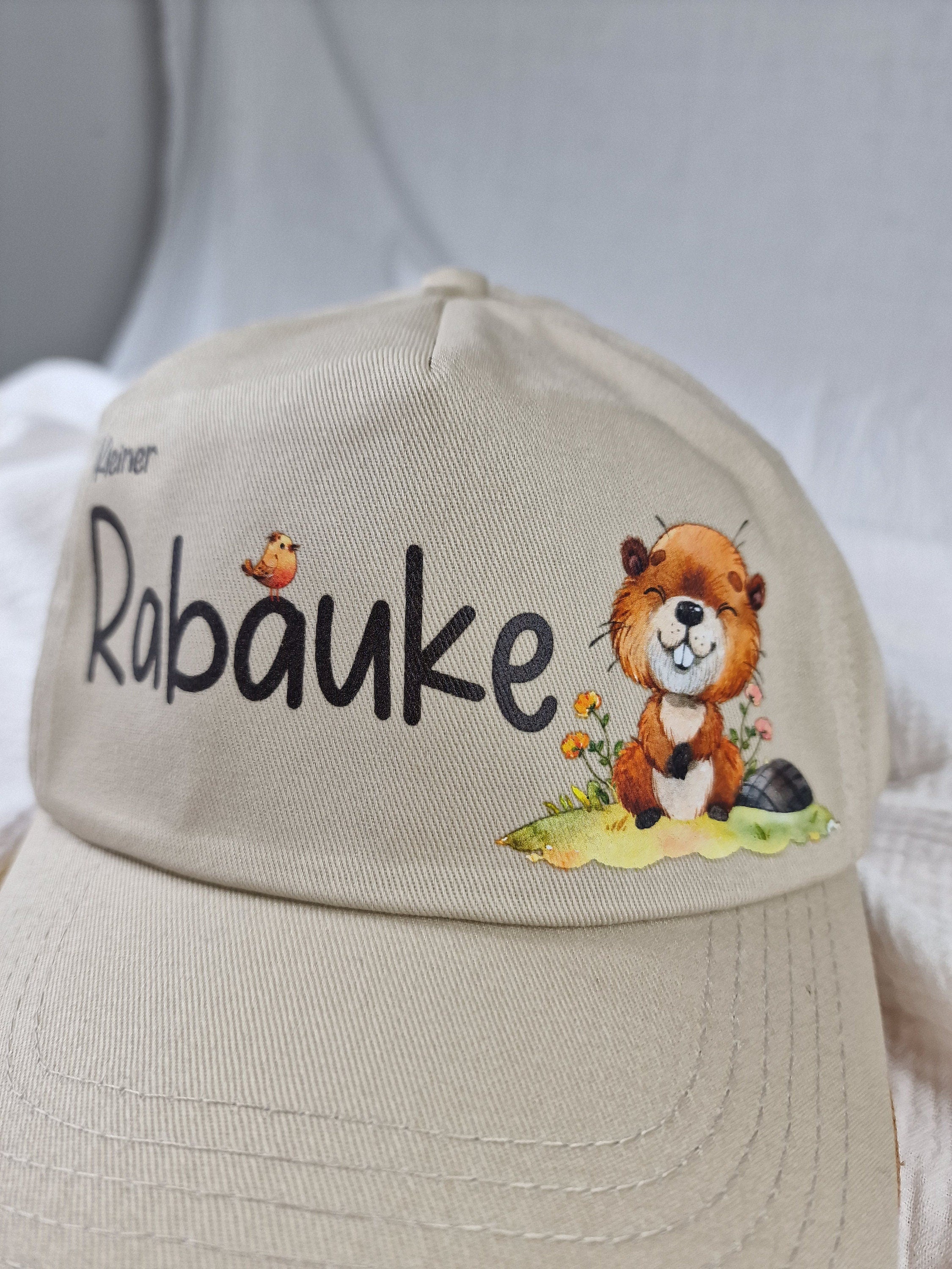 Cap Personalisiert mit Name Sonnenschutz Kleiner Rabauke Biber – Sun Hats