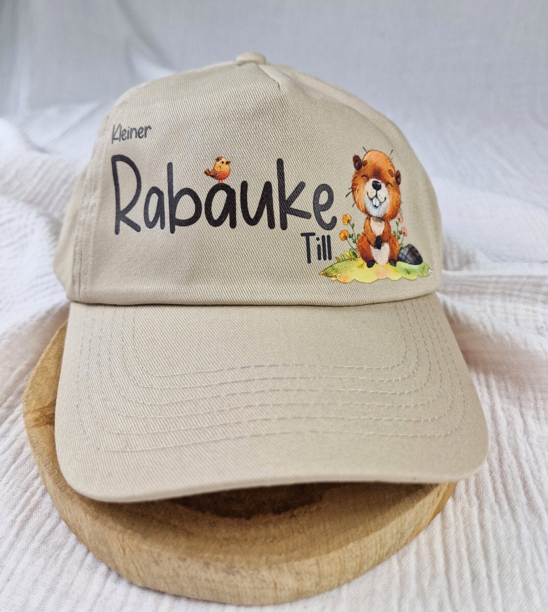 Cap Personalisiert mit Name Sonnenschutz Kleiner Rabauke Biber – Sun Hats