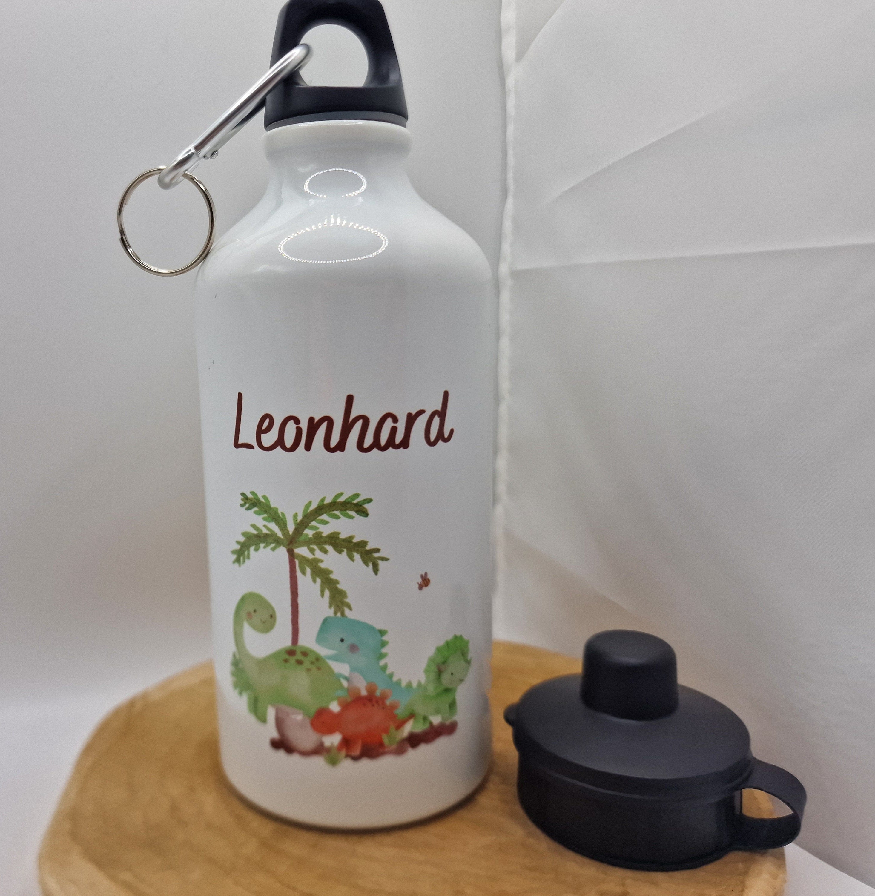 Trinkflasche Wasserflasche personalisiert mit Name Dino Dinosaurier T-Rex