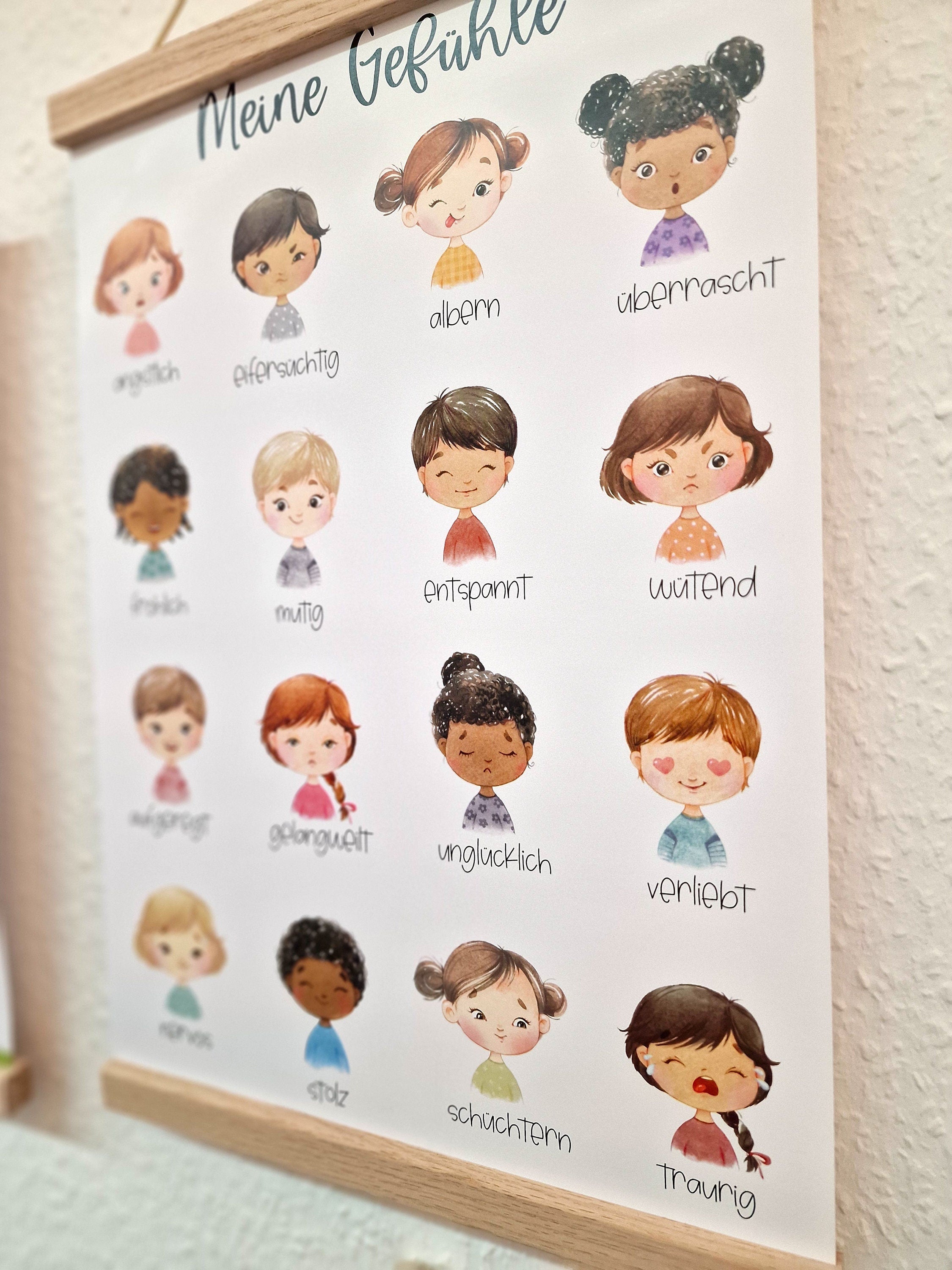 Gefühlsposter Gefühle entdecken Gefühle erkennen Dekoration zimmer Deko Geschenk Einschulung Eigene Gefühle erkennen – Digital Prints